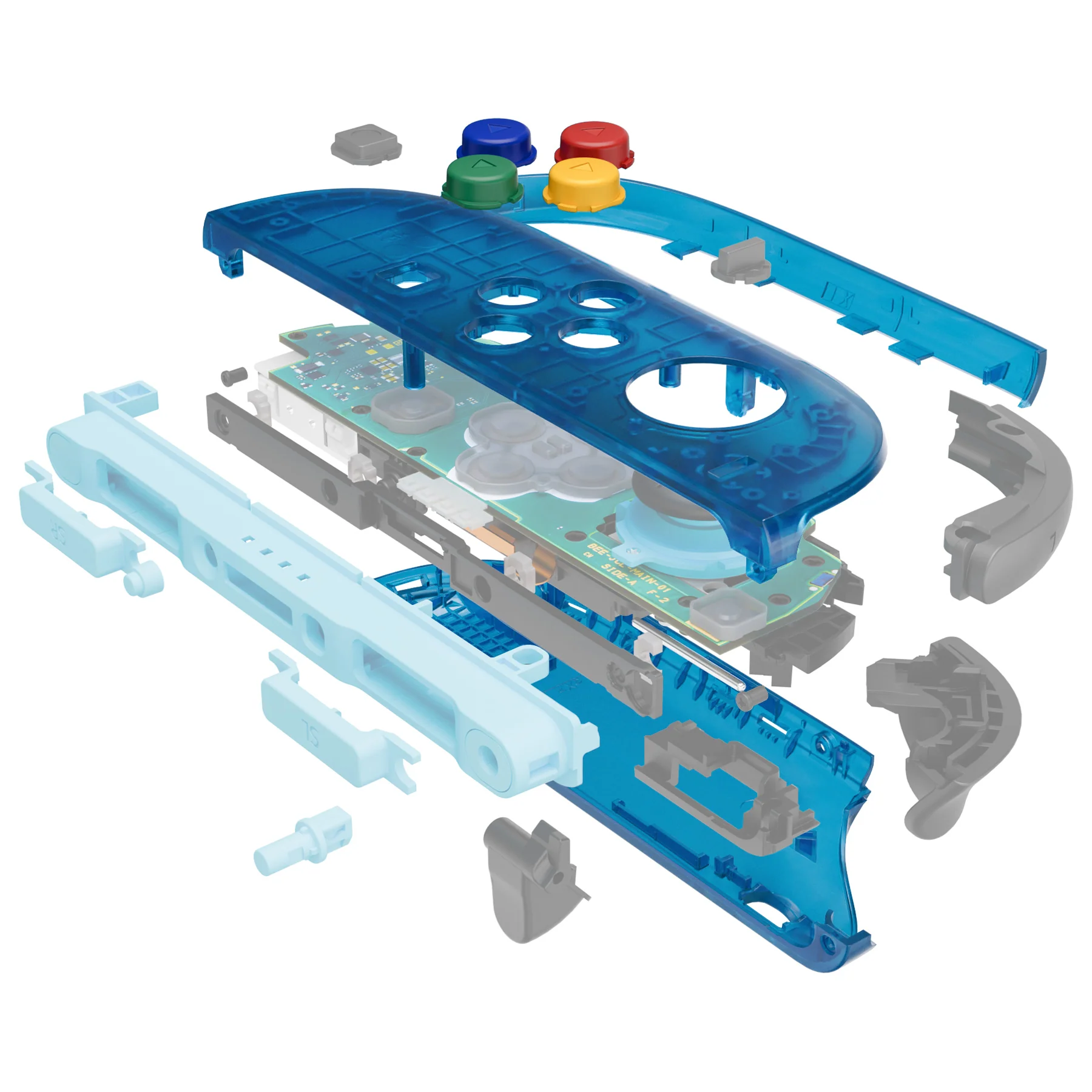 eXtremeRate DIY Replacement Full Set Shells with Buttons for Nintendo Switch 2 - Essence Version - Clear Blue - Image 9