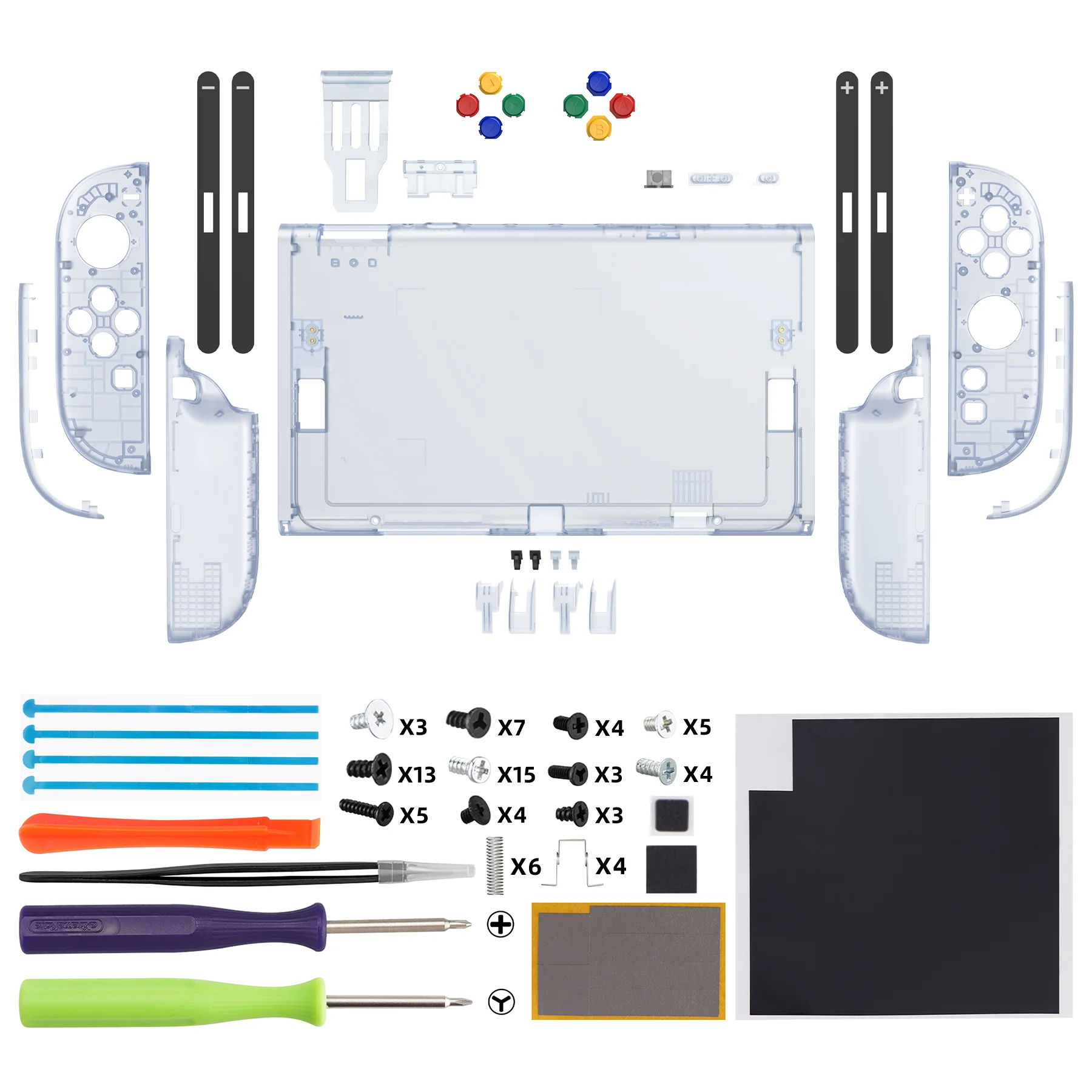 eXtremeRate DIY Replacement Full Set Shells with Buttons for Nintendo Switch 2 - Essence Version - Clear Glacier Blue - Image 2