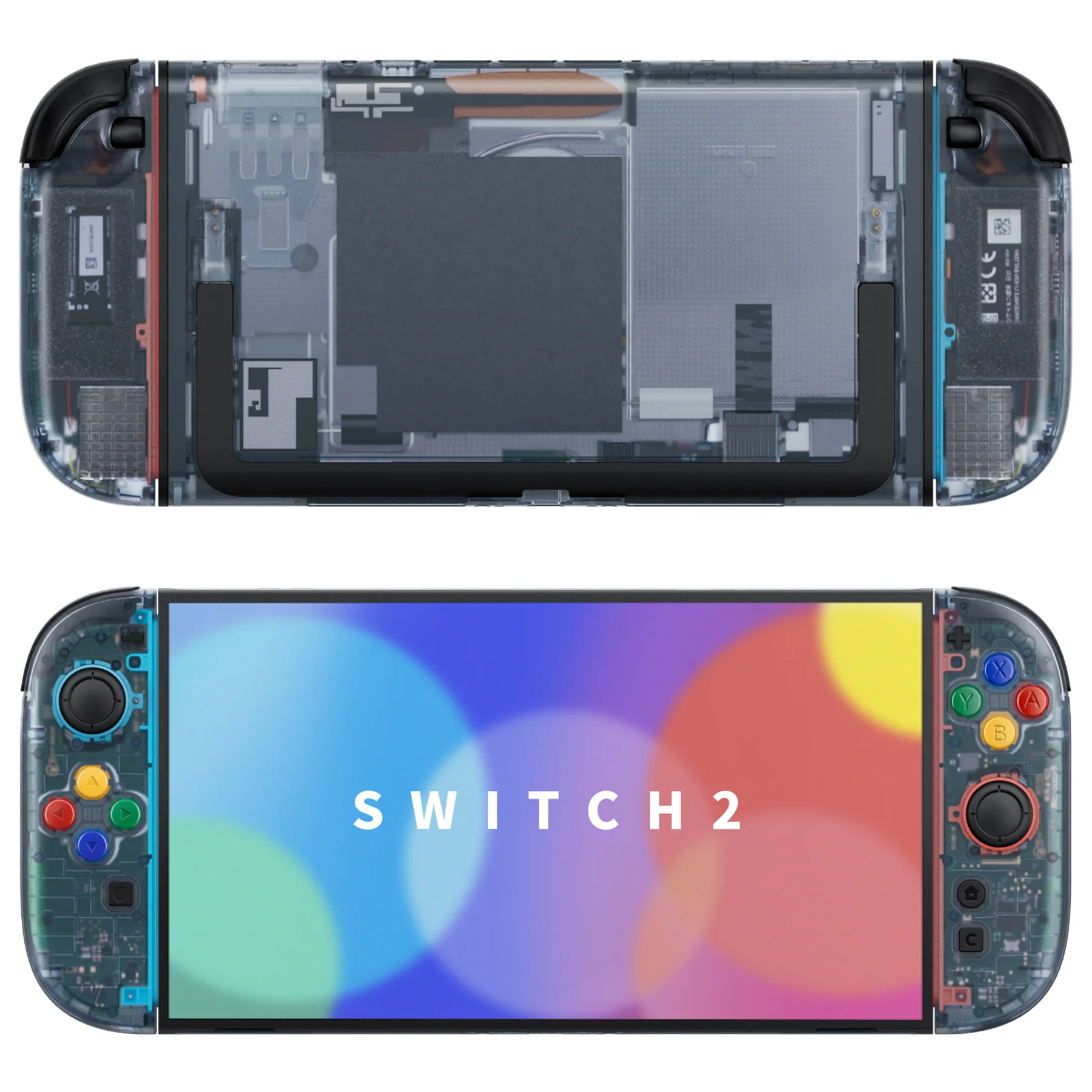 eXtremeRate DIY Replacement Full Set Shells with Buttons for Nintendo Switch 2 - Essence Version - Clear Glacier Blue - Image 4