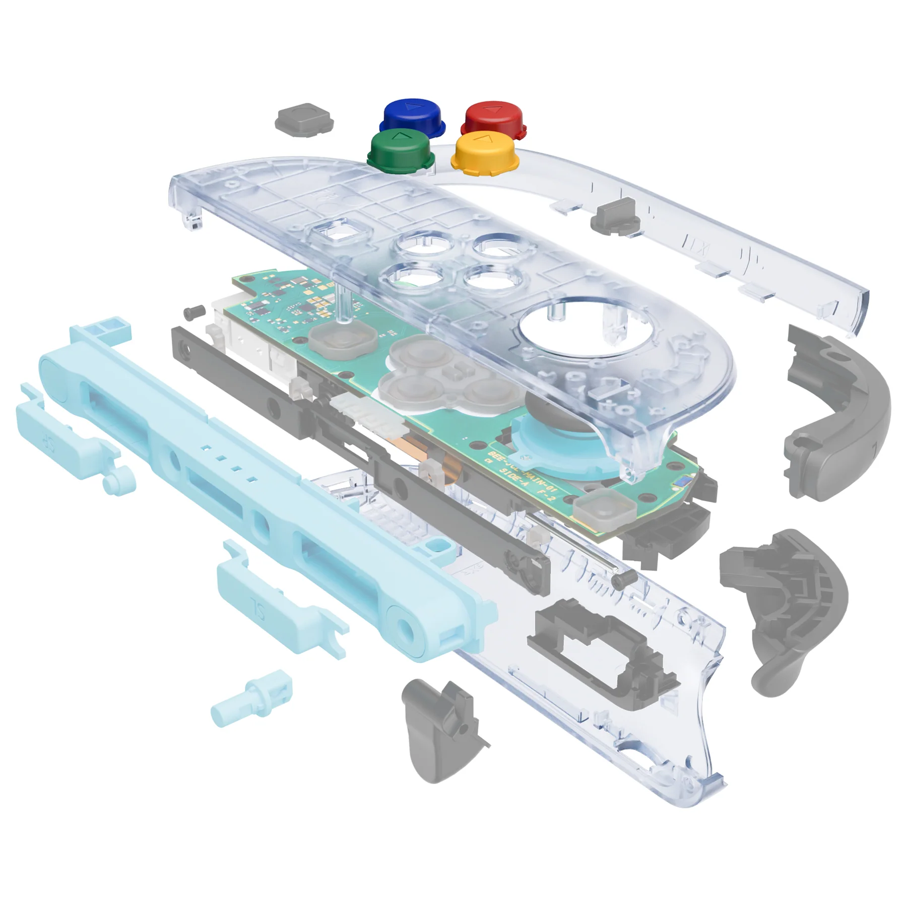 eXtremeRate DIY Replacement Full Set Shells with Buttons for Nintendo Switch 2 - Essence Version - Clear Glacier Blue - Image 9