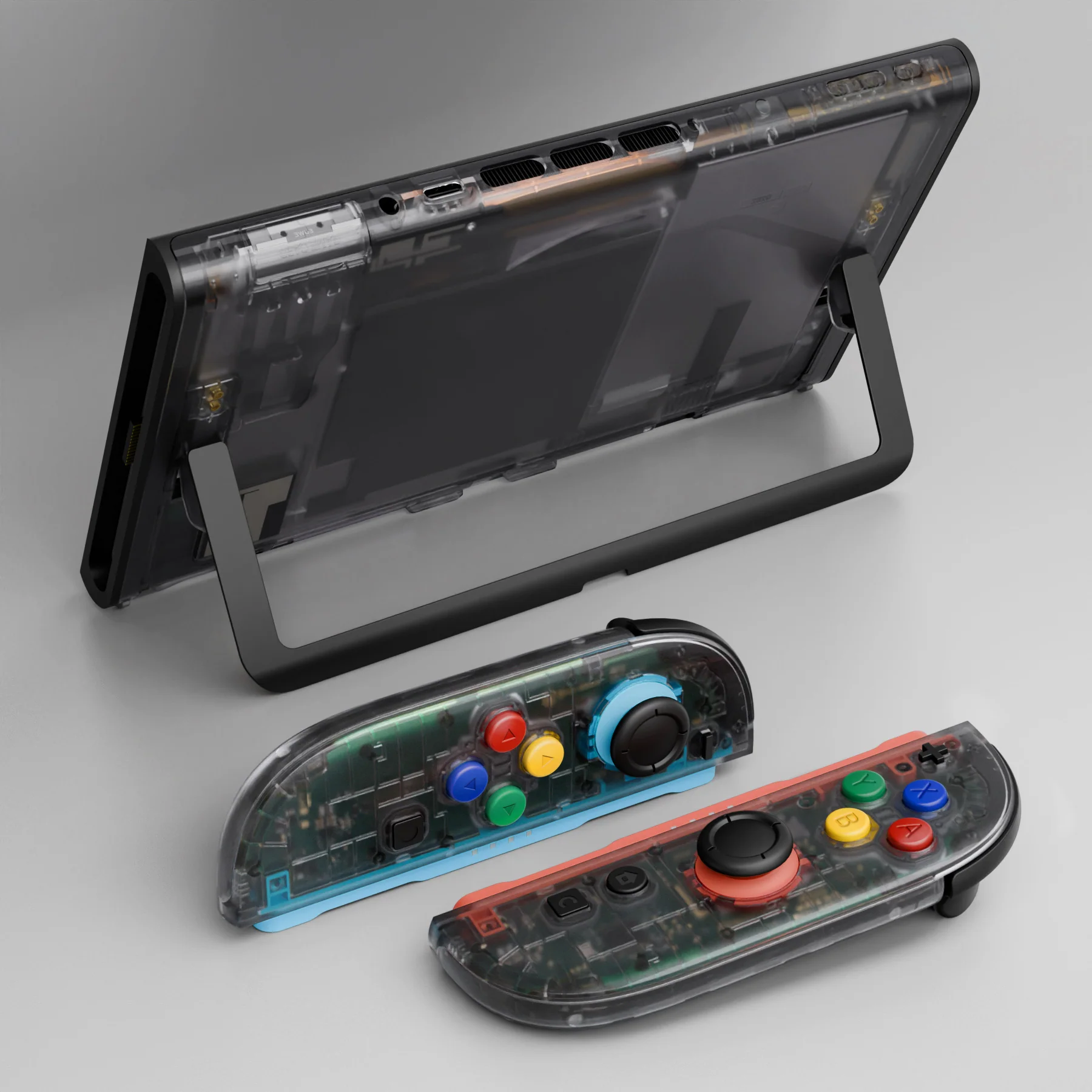 eXtremeRate DIY Replacement Full Set Shells with Buttons for Nintendo Switch 2 - Essence Version - Clear Slate Black - Image 13