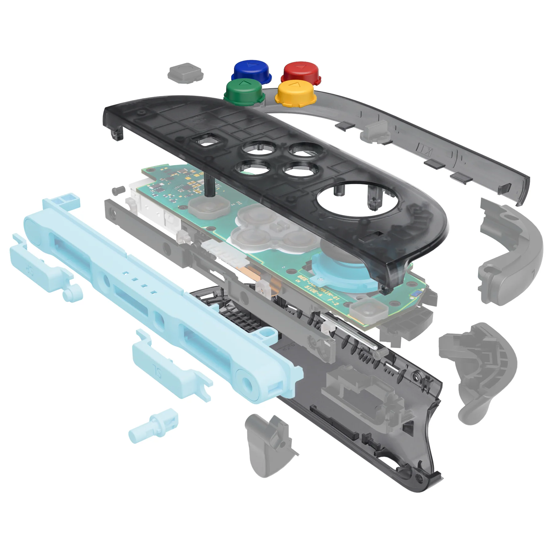 eXtremeRate DIY Replacement Full Set Shells with Buttons for Nintendo Switch 2 - Essence Version - Clear Slate Black - Image 9