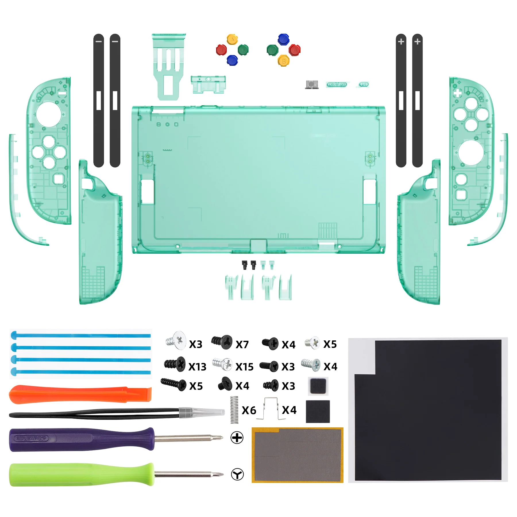 eXtremeRate DIY Replacement Full Set Shells with Buttons for Nintendo Switch 2 - Essence Version - Emerald Green - Image 2