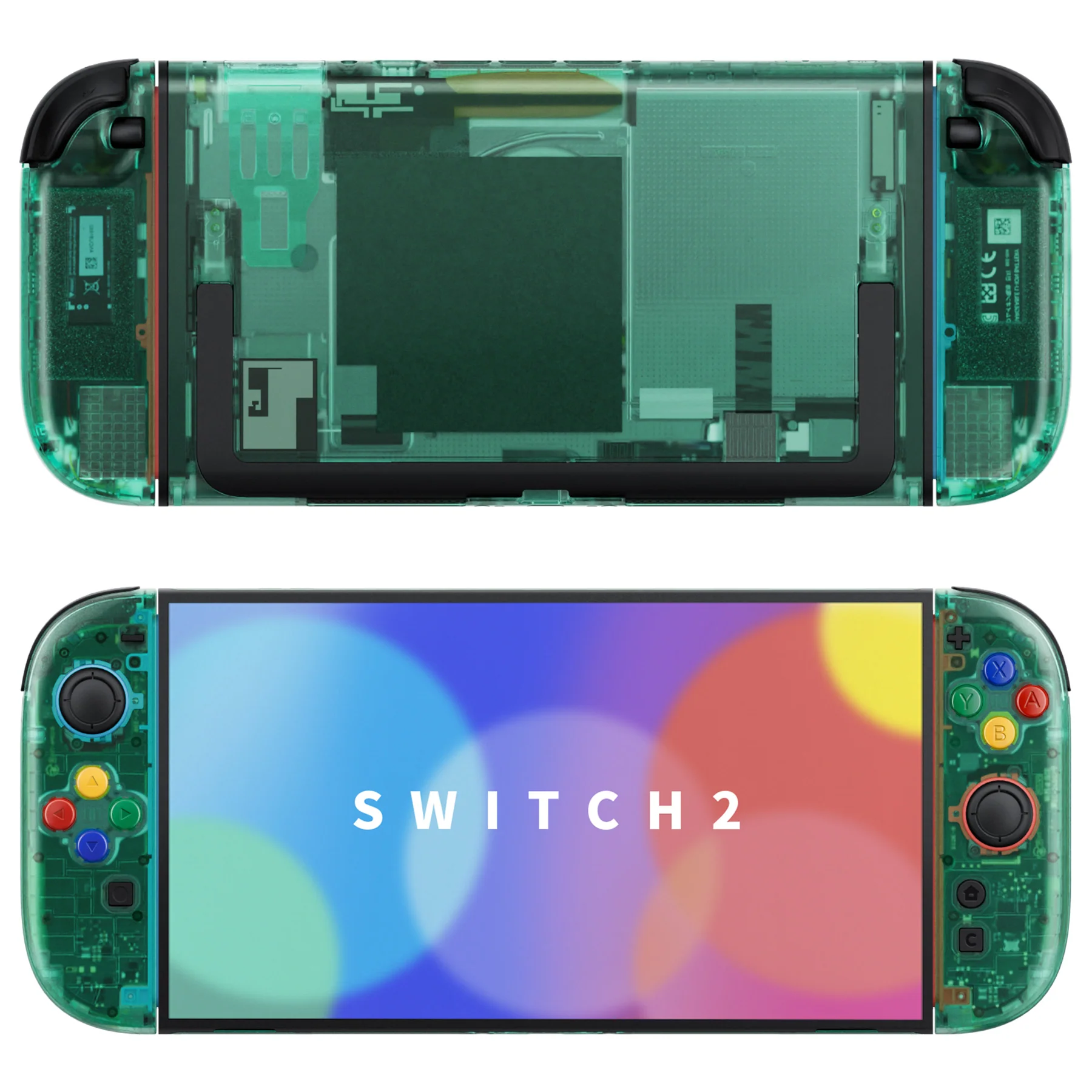 eXtremeRate DIY Replacement Full Set Shells with Buttons for Nintendo Switch 2 - Essence Version - Emerald Green - Image 4