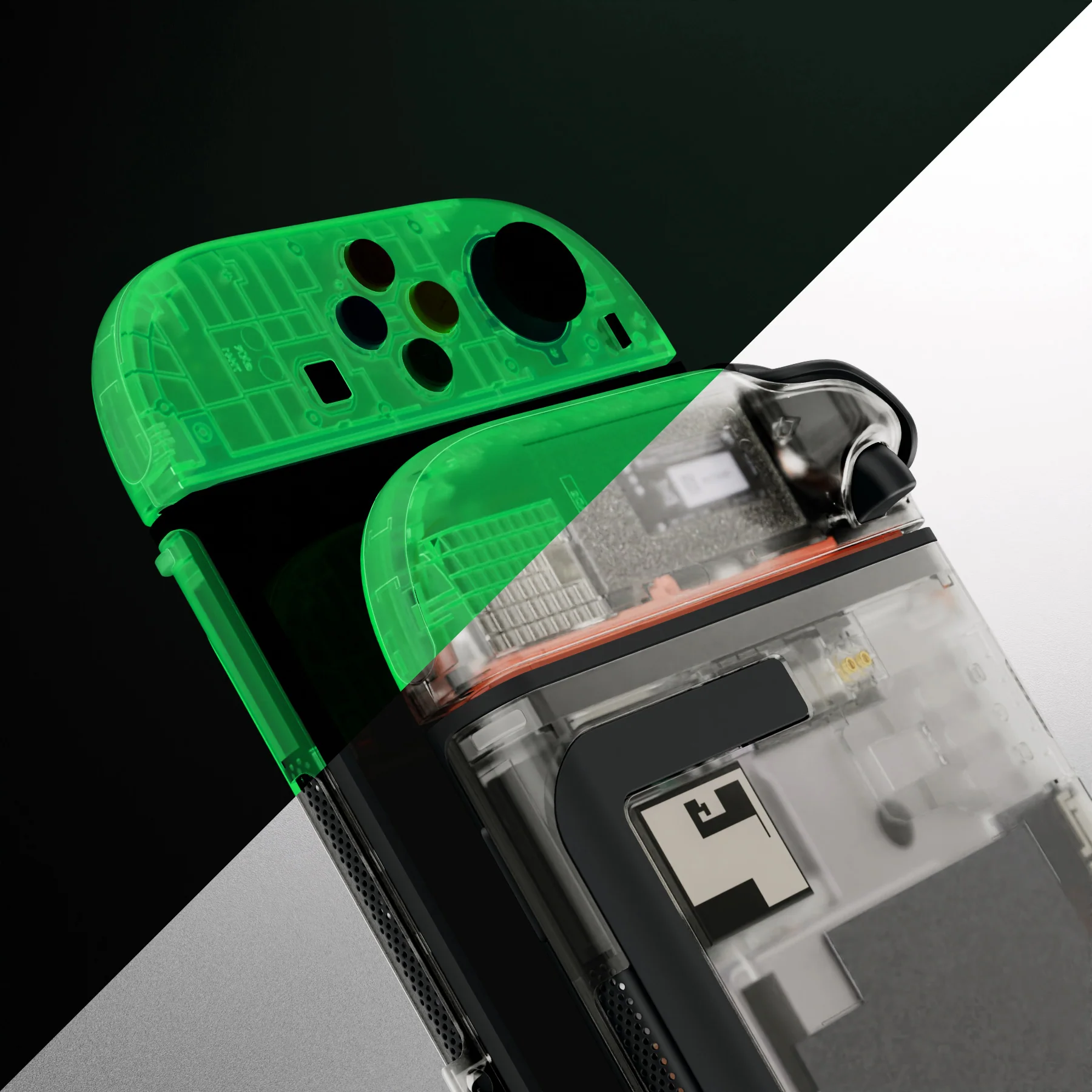eXtremeRate DIY Replacement Full Set Shells with Buttons for Nintendo Switch 2 - Essence Version - Glow in Dark - Green - Image 15