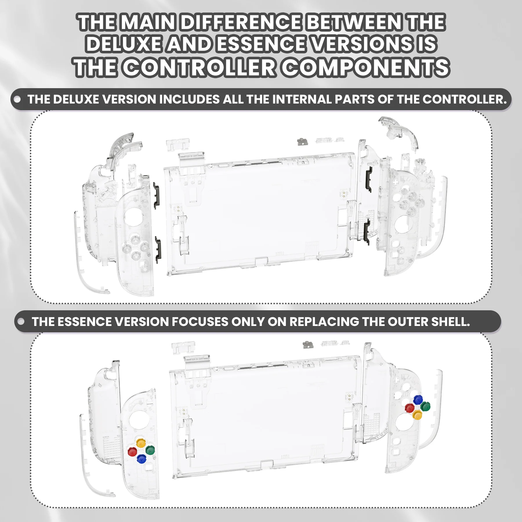 eXtremeRate DIY Replacement Full Set Shells with Buttons for Nintendo Switch 2 - Essence Version - Glow in Dark - Green - Image 3