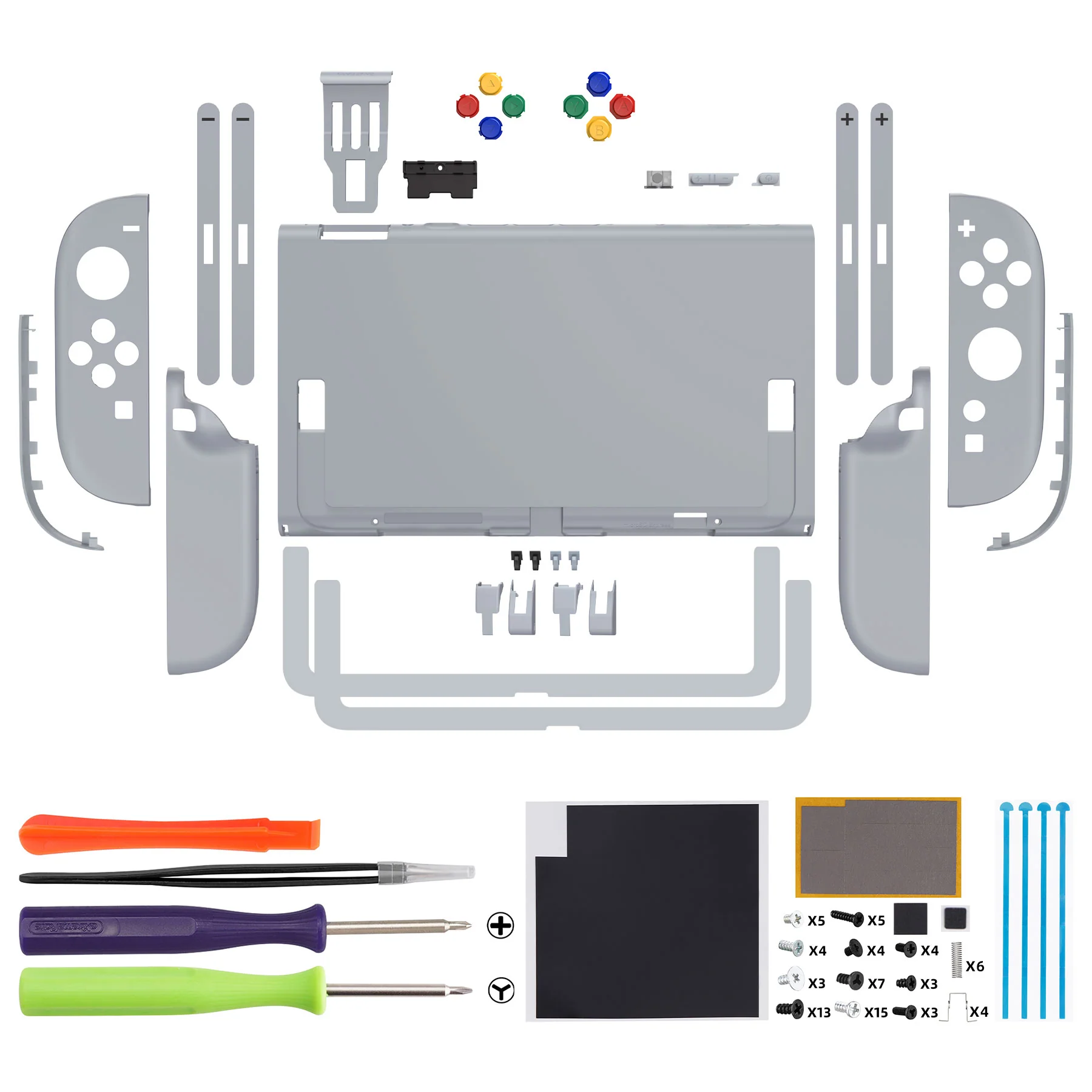 eXtremeRate DIY Replacement Full Set Shells with Buttons for Nintendo Switch 2 - Essence Version - New Hope Gray - Image 2