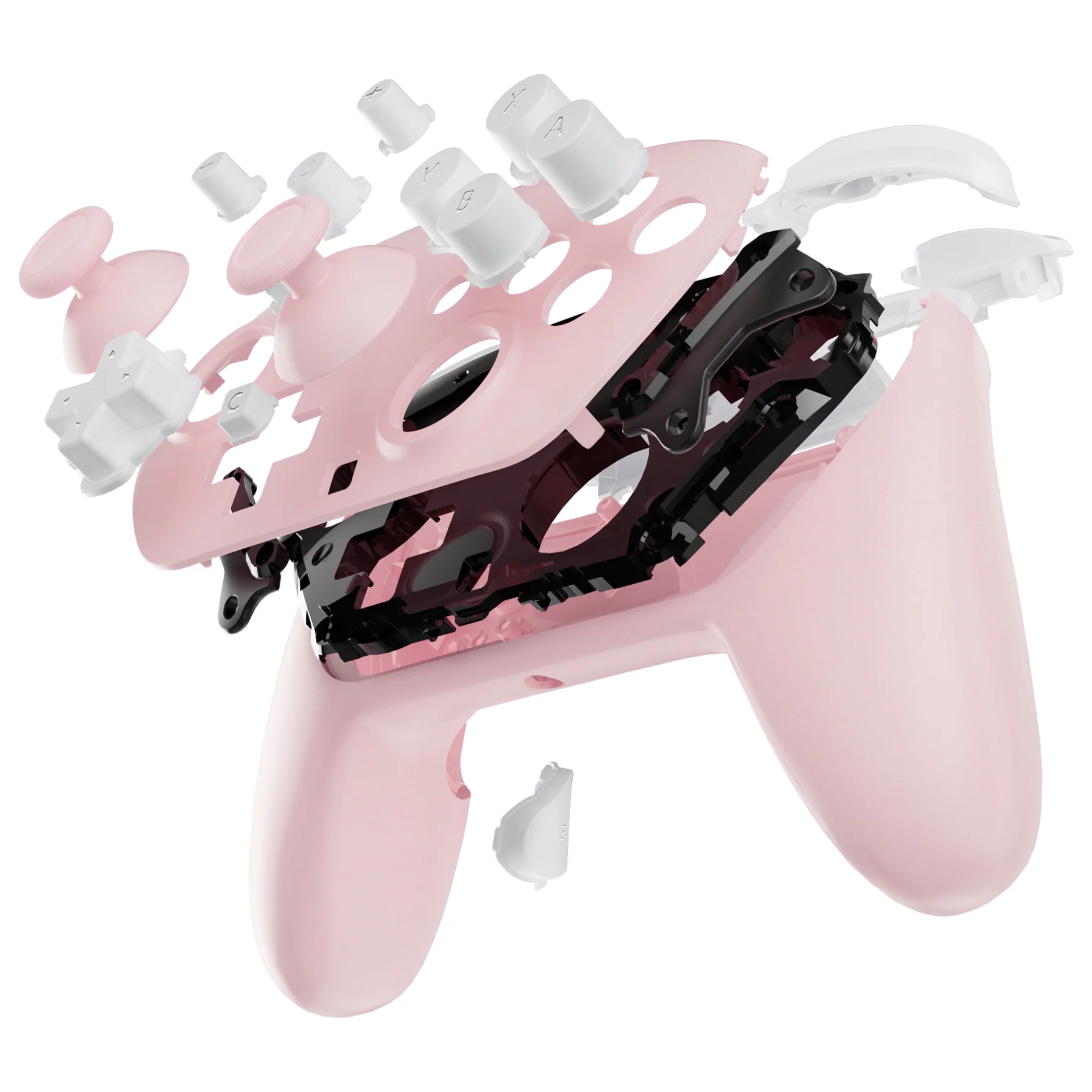 eXtremeRate DIY Replacement Full Set Shells with Buttons for Nintendo Switch 2 Pro Controller - Cherry Blossoms Pink - Image 5