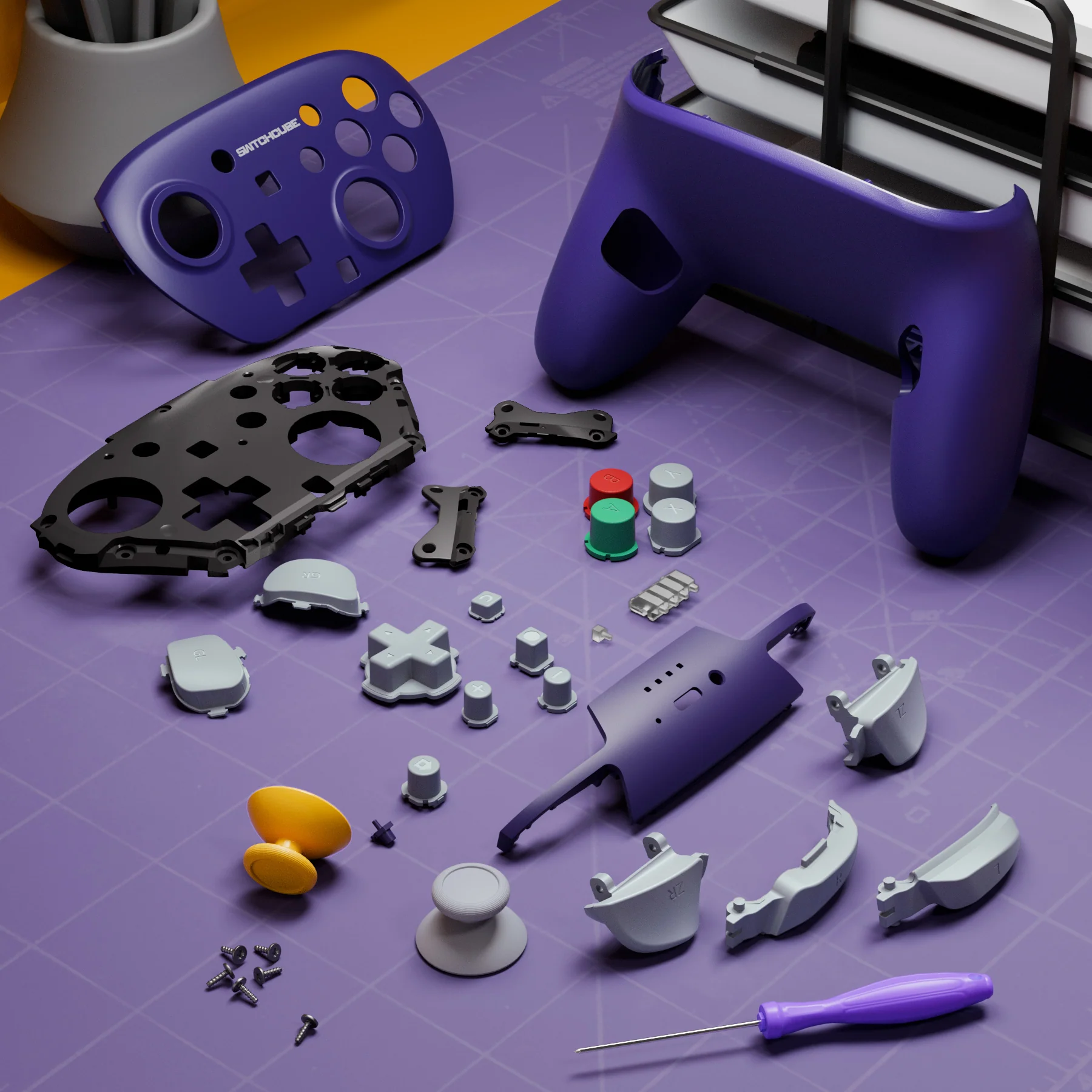 eXtremeRate DIY Replacement Full Set Shells with Buttons for Nintendo Switch 2 Pro Controller - Classic SwitchCube Style - Image 10