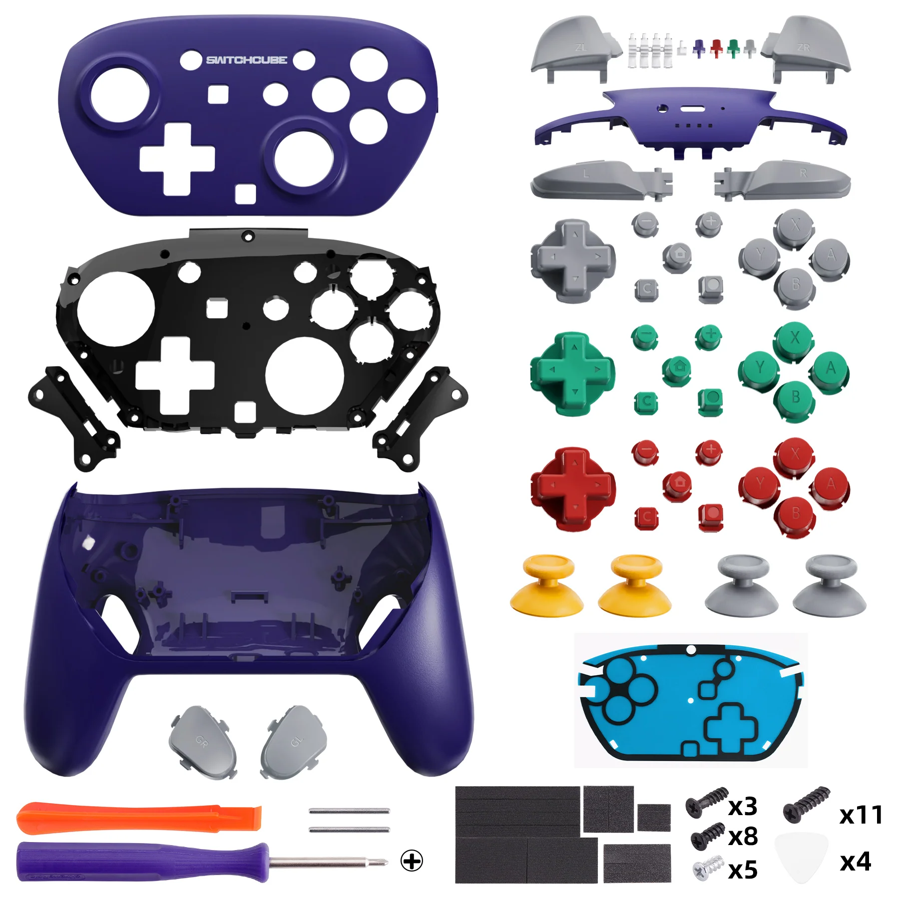 eXtremeRate DIY Replacement Full Set Shells with Buttons for Nintendo Switch 2 Pro Controller - Classic SwitchCube Style - Image 2