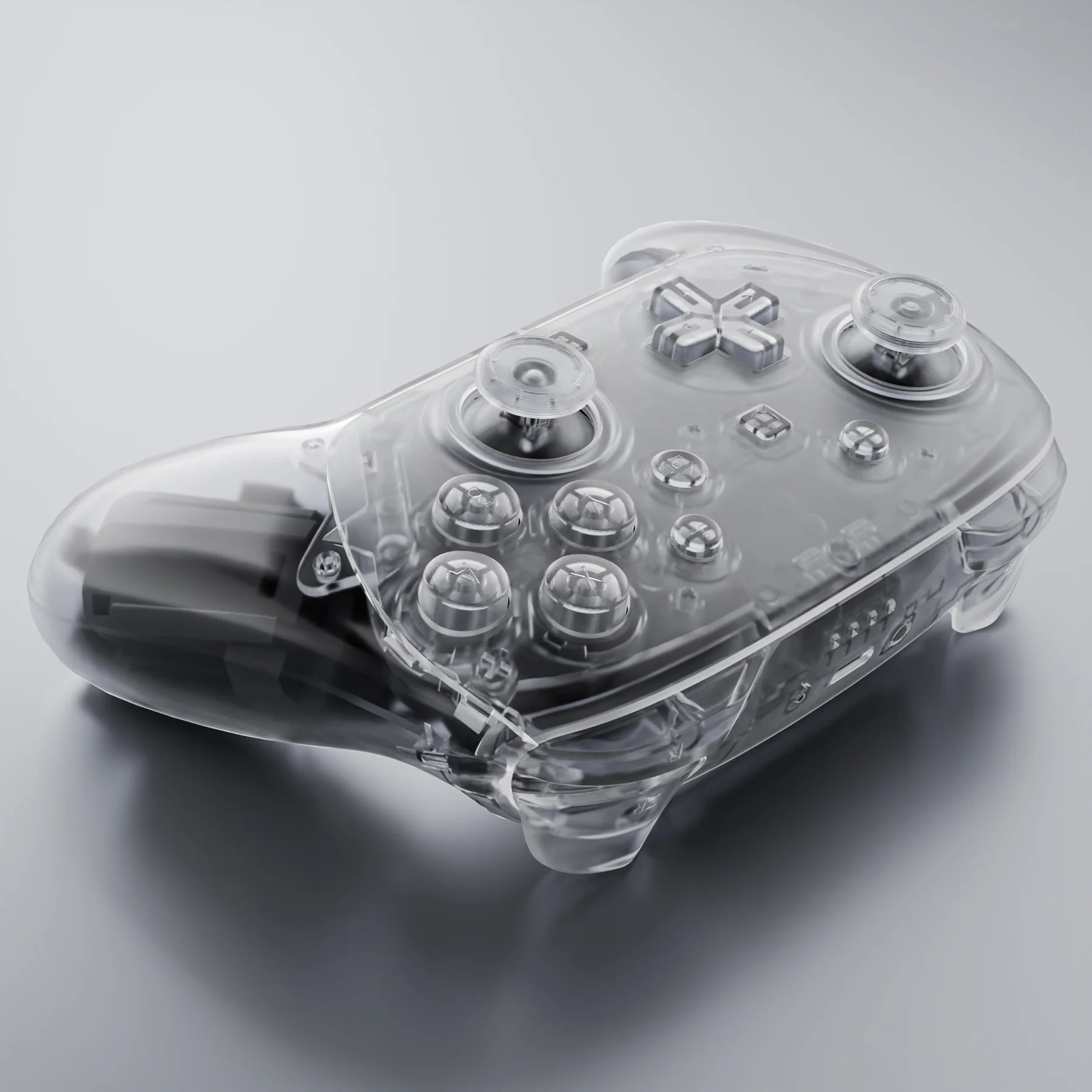 eXtremeRate DIY Replacement Full Set Shells with Buttons for Nintendo Switch 2 Pro Controller - Clear - Image 7