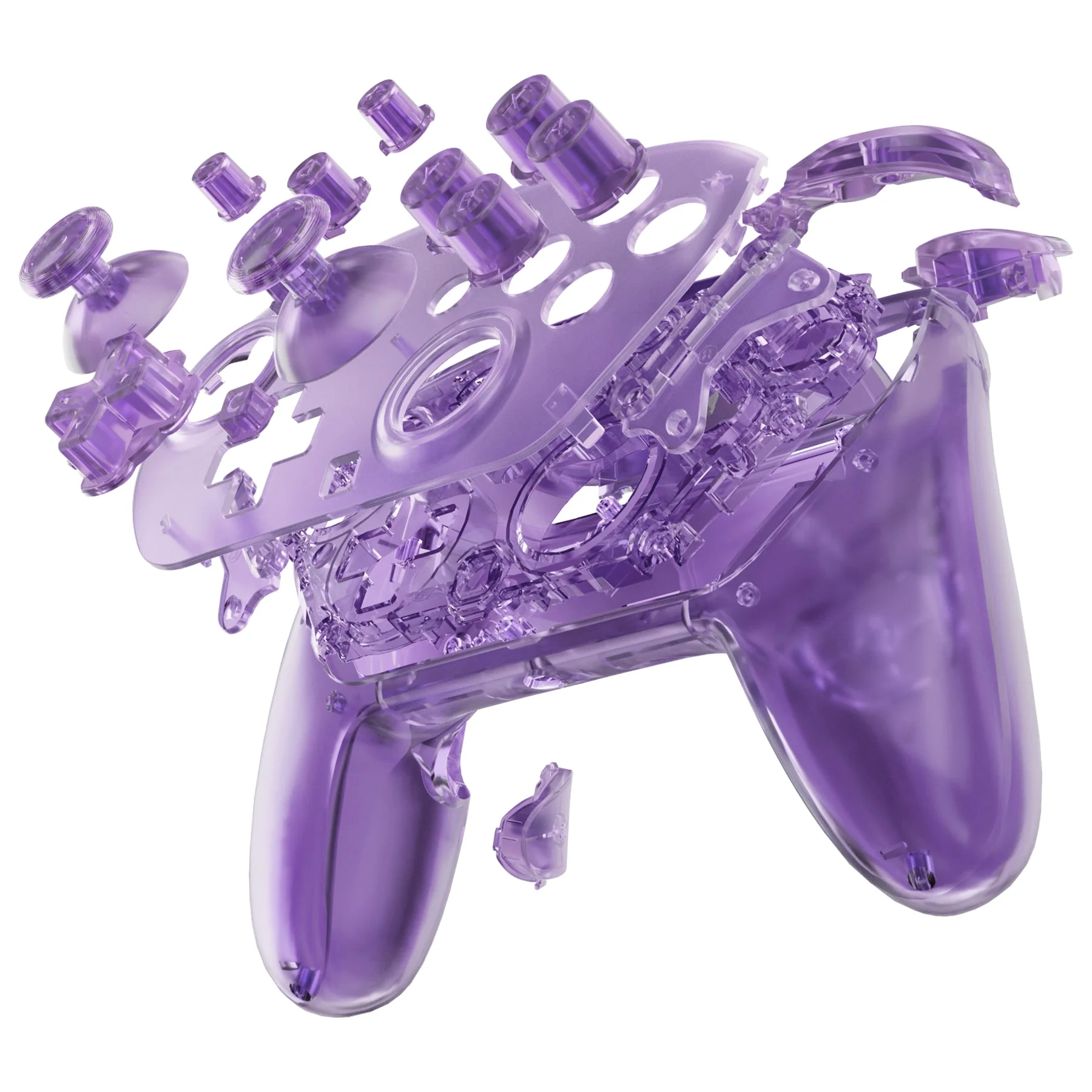 eXtremeRate DIY Replacement Full Set Shells with Buttons for Nintendo Switch 2 Pro Controller - Clear Atomic Purple - Image 5