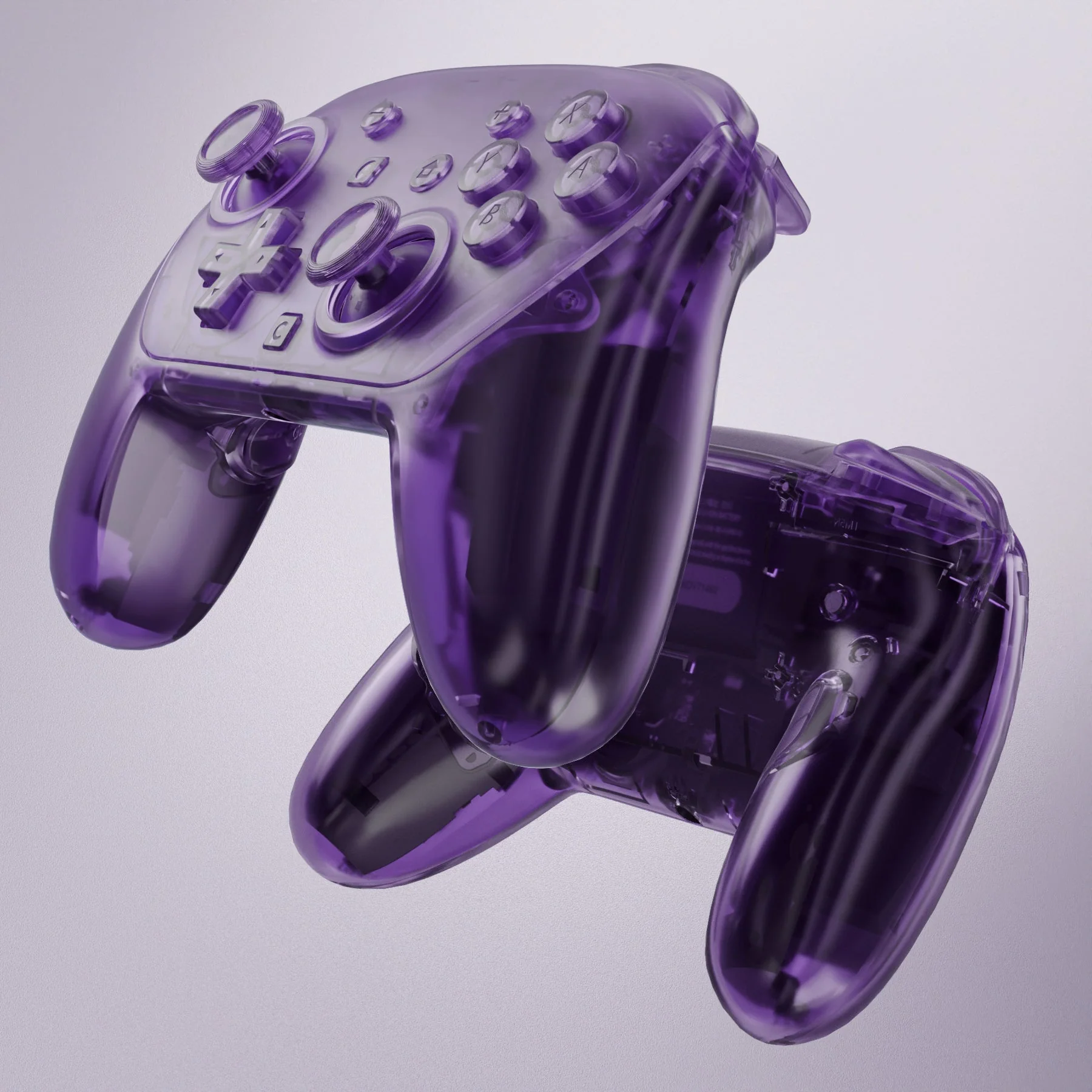 eXtremeRate DIY Replacement Full Set Shells with Buttons for Nintendo Switch 2 Pro Controller - Clear Atomic Purple - Image 6