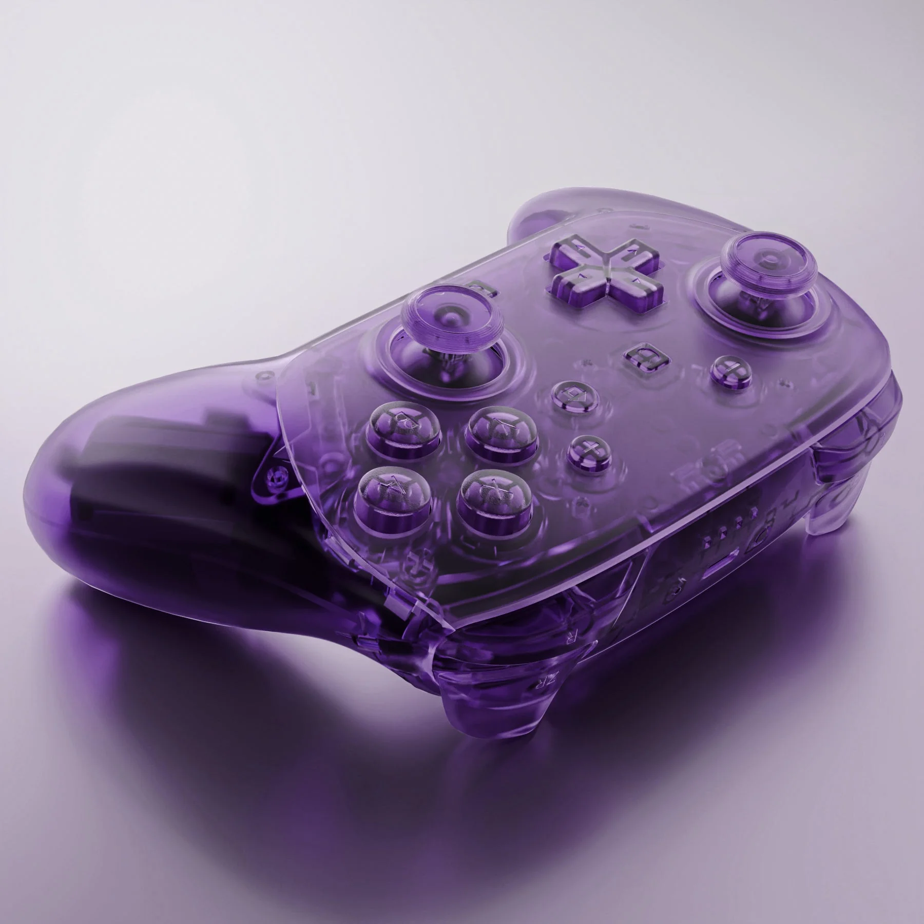 eXtremeRate DIY Replacement Full Set Shells with Buttons for Nintendo Switch 2 Pro Controller - Clear Atomic Purple - Image 7
