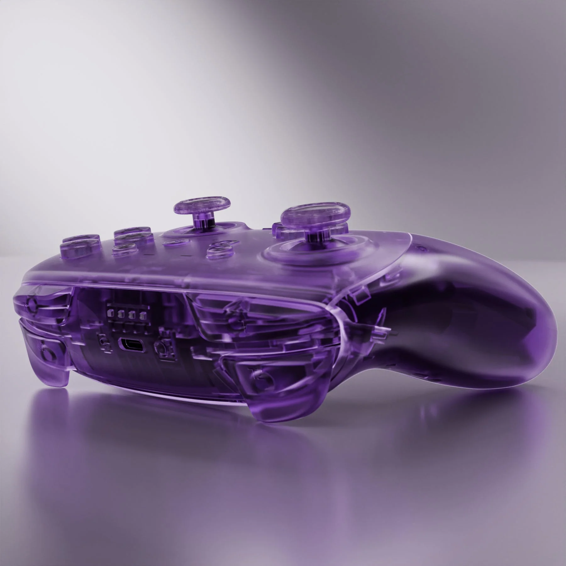 eXtremeRate DIY Replacement Full Set Shells with Buttons for Nintendo Switch 2 Pro Controller - Clear Atomic Purple - Image 8