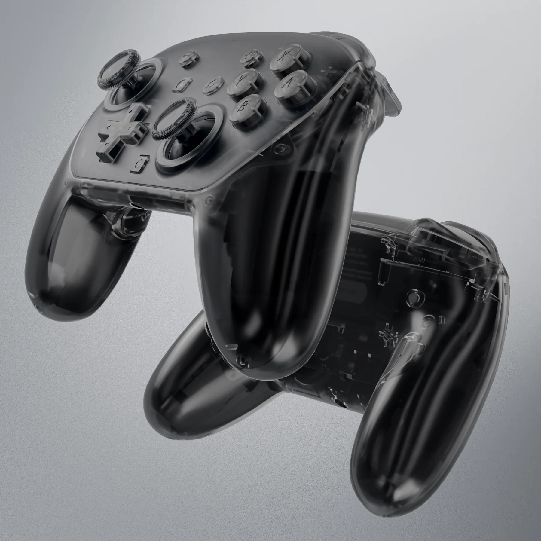 eXtremeRate DIY Replacement Full Set Shells with Buttons for Nintendo Switch 2 Pro Controller - Clear Slate Black - Image 6
