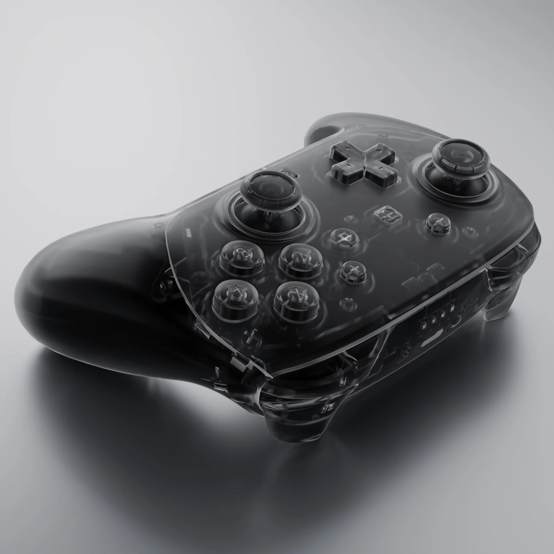 eXtremeRate DIY Replacement Full Set Shells with Buttons for Nintendo Switch 2 Pro Controller - Clear Slate Black - Image 7