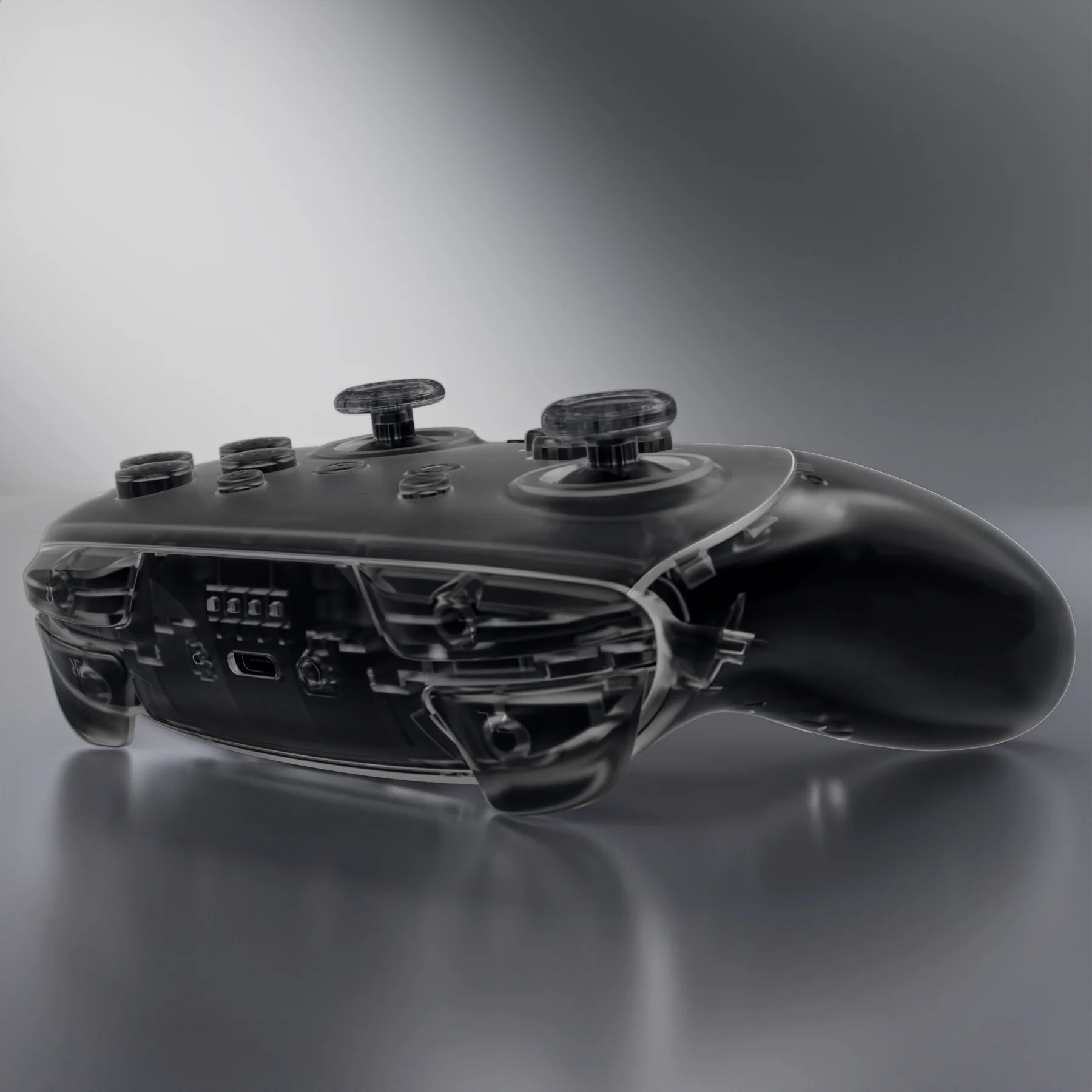 eXtremeRate DIY Replacement Full Set Shells with Buttons for Nintendo Switch 2 Pro Controller - Clear Slate Black - Image 8