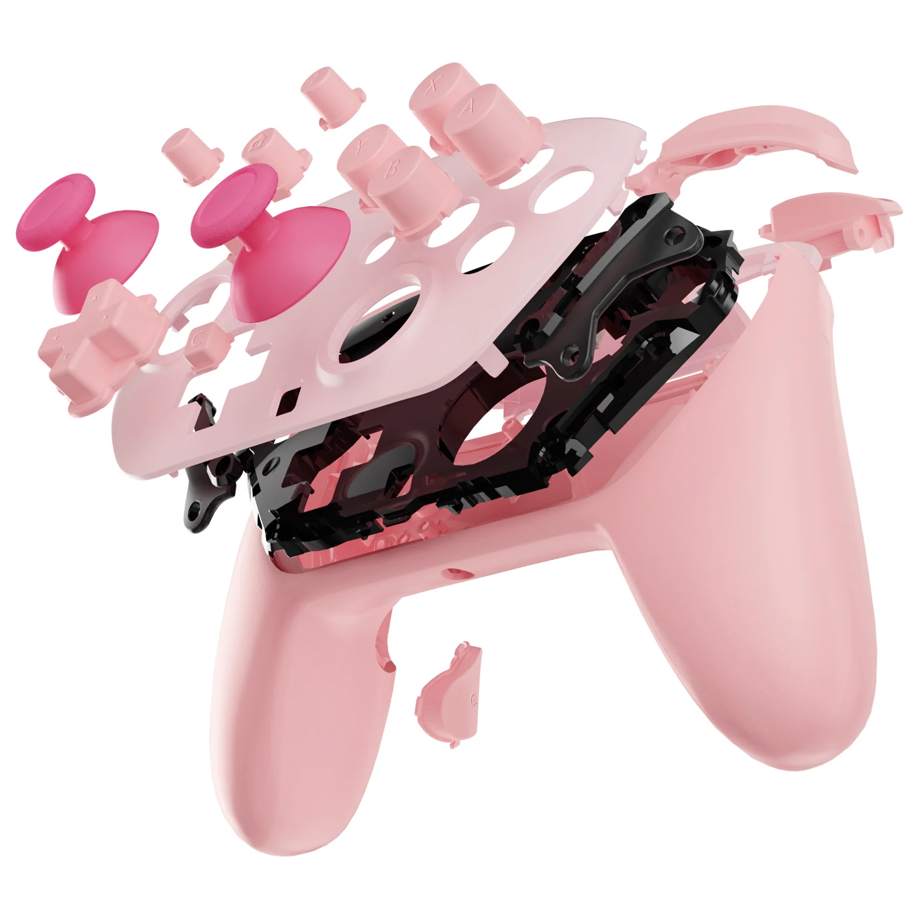 eXtremeRate DIY Replacement Full Set Shells with Buttons for Nintendo Switch 2 Pro Controller - Puffy Pink - Image 5