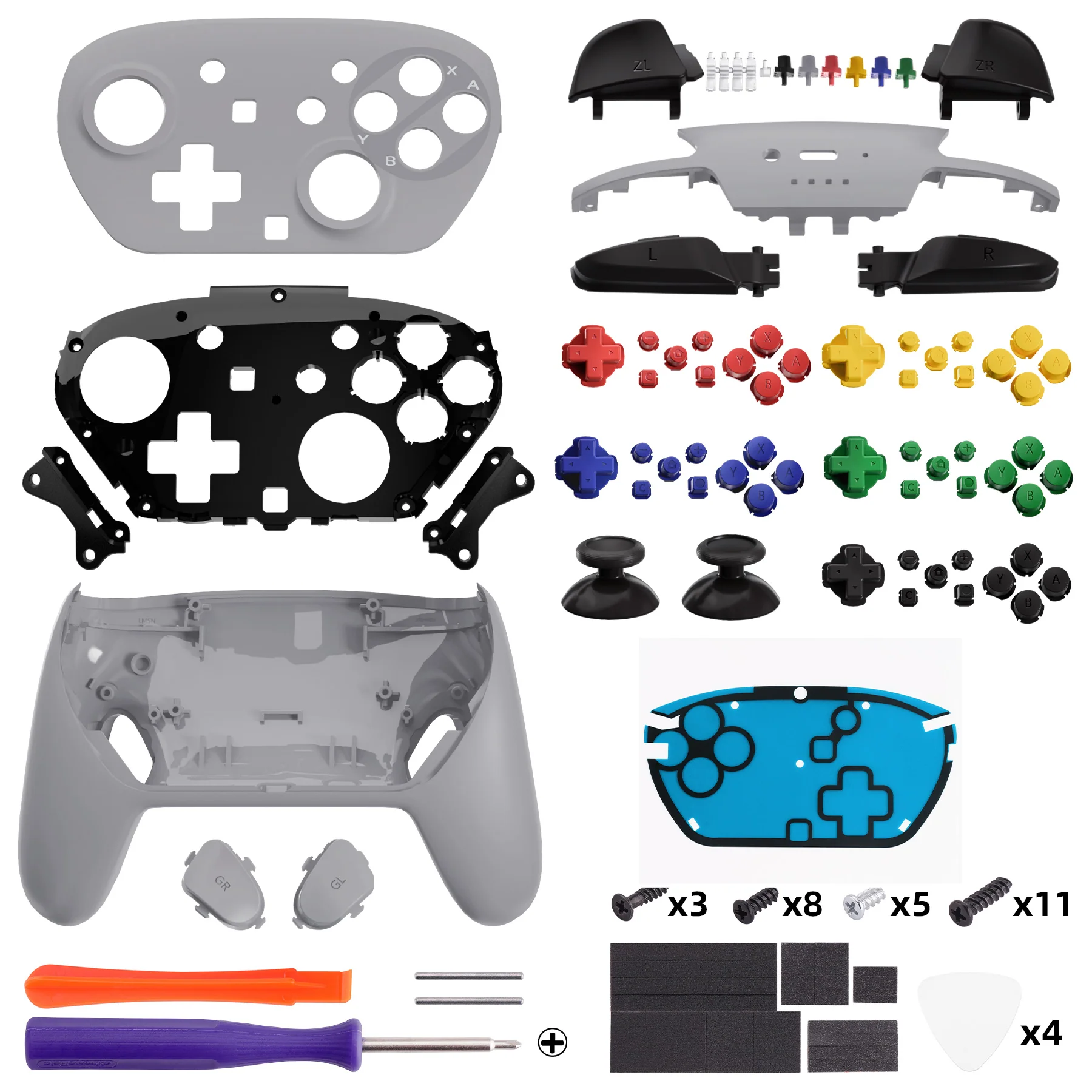 eXtremeRate DIY Replacement Full Set Shells with Buttons for Nintendo Switch 2 Pro Controller - SFC SNES Classic EU - Image 2