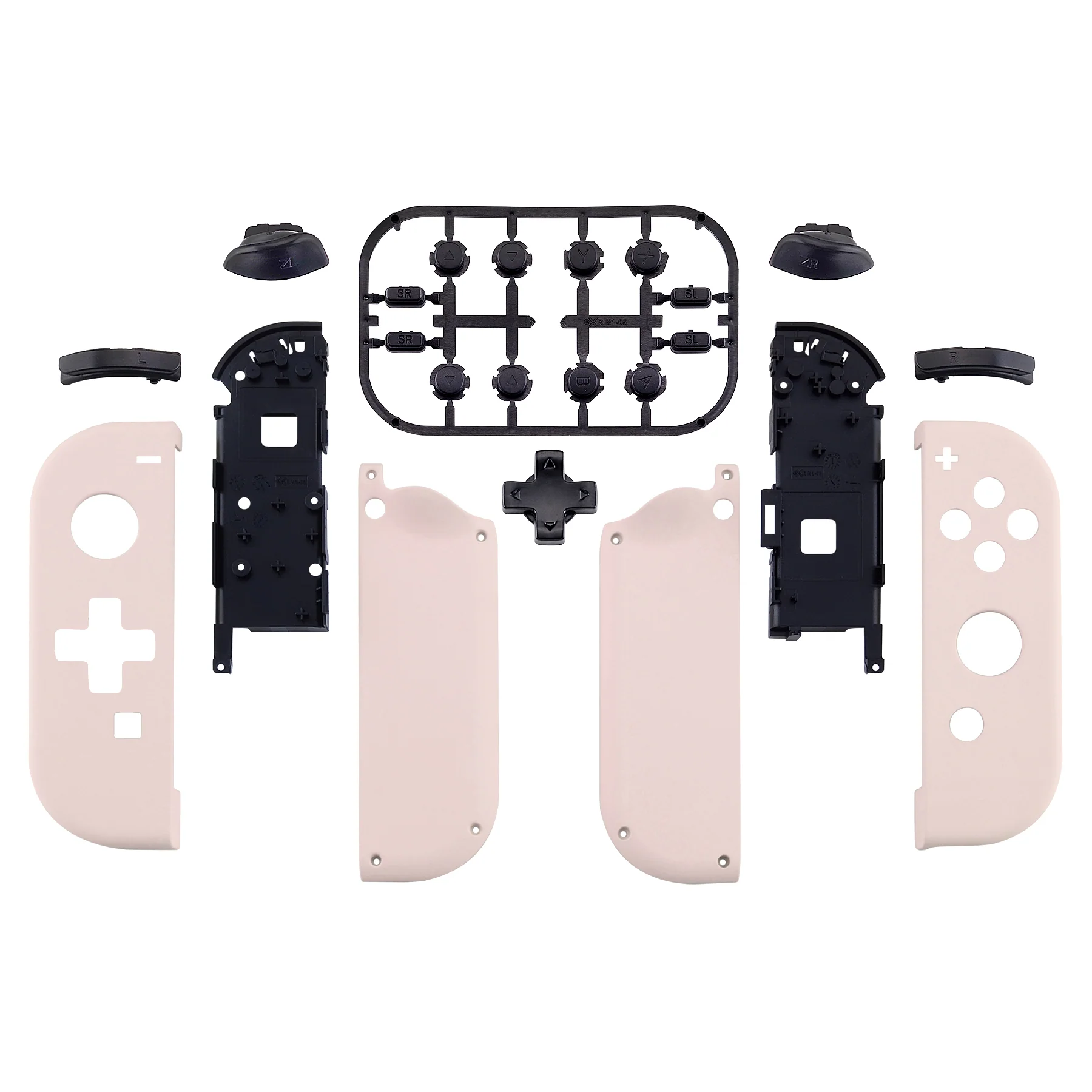 eXtremeRate Dpad Version Replacement Full Set Shell Case with Buttons for Joycon of NS Switch - Cherry Blossoms Pink - Image 2