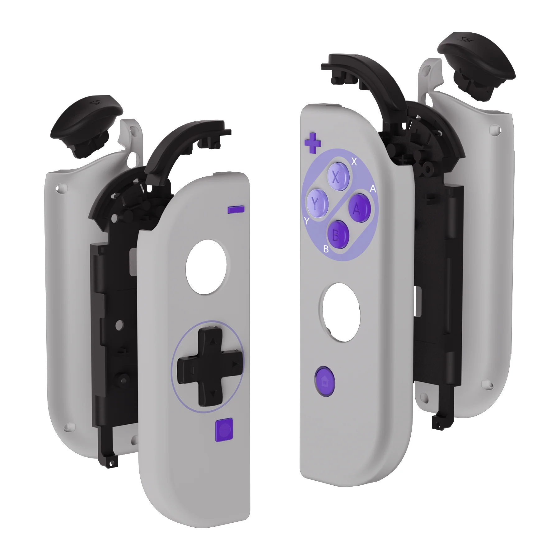 eXtremeRate Dpad Version Replacement Full Set Shell Case with Buttons for Joycon of NS Switch - Classics SNES Style - Image 11