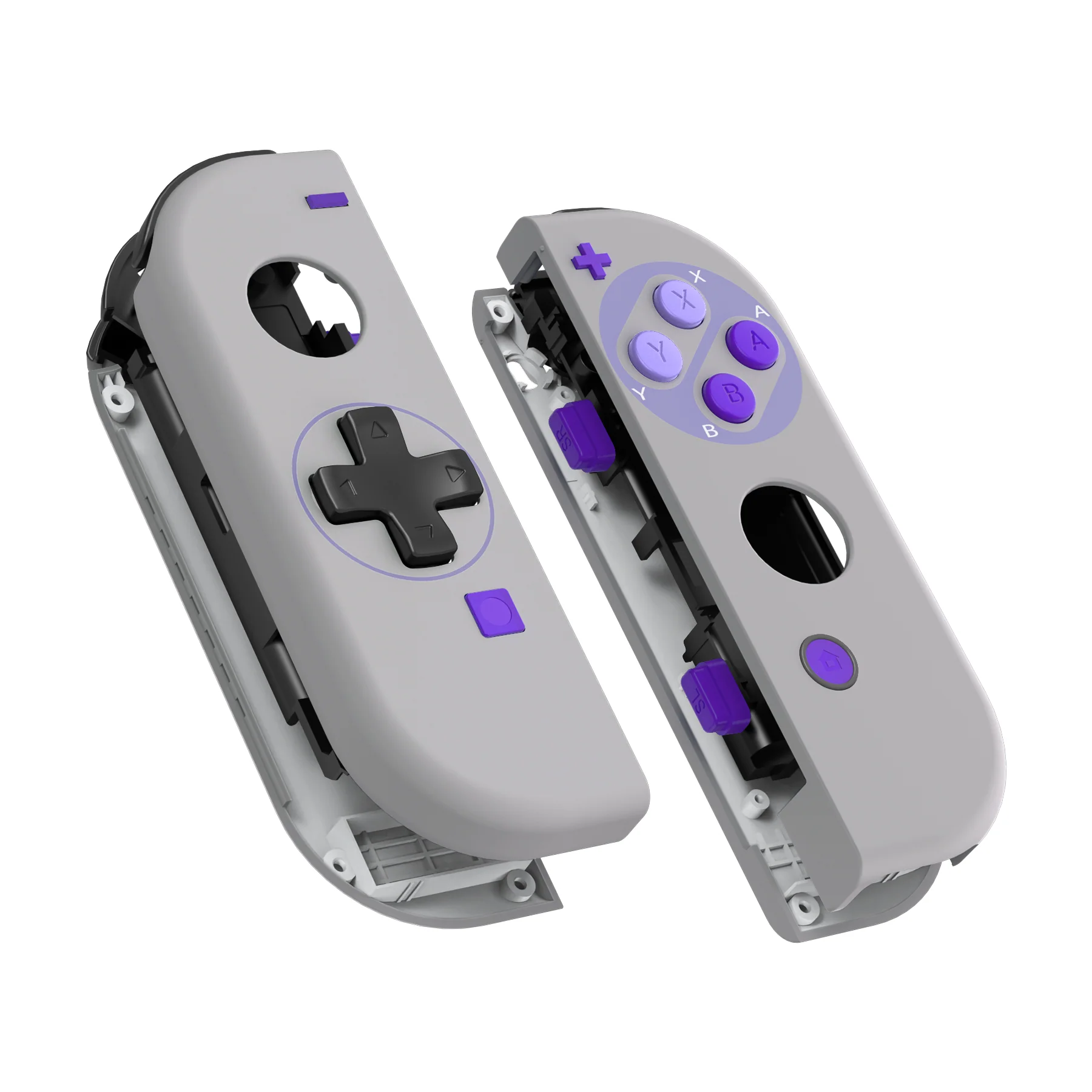 eXtremeRate Dpad Version Replacement Full Set Shell Case with Buttons for Joycon of NS Switch - Classics SNES Style - Image 12