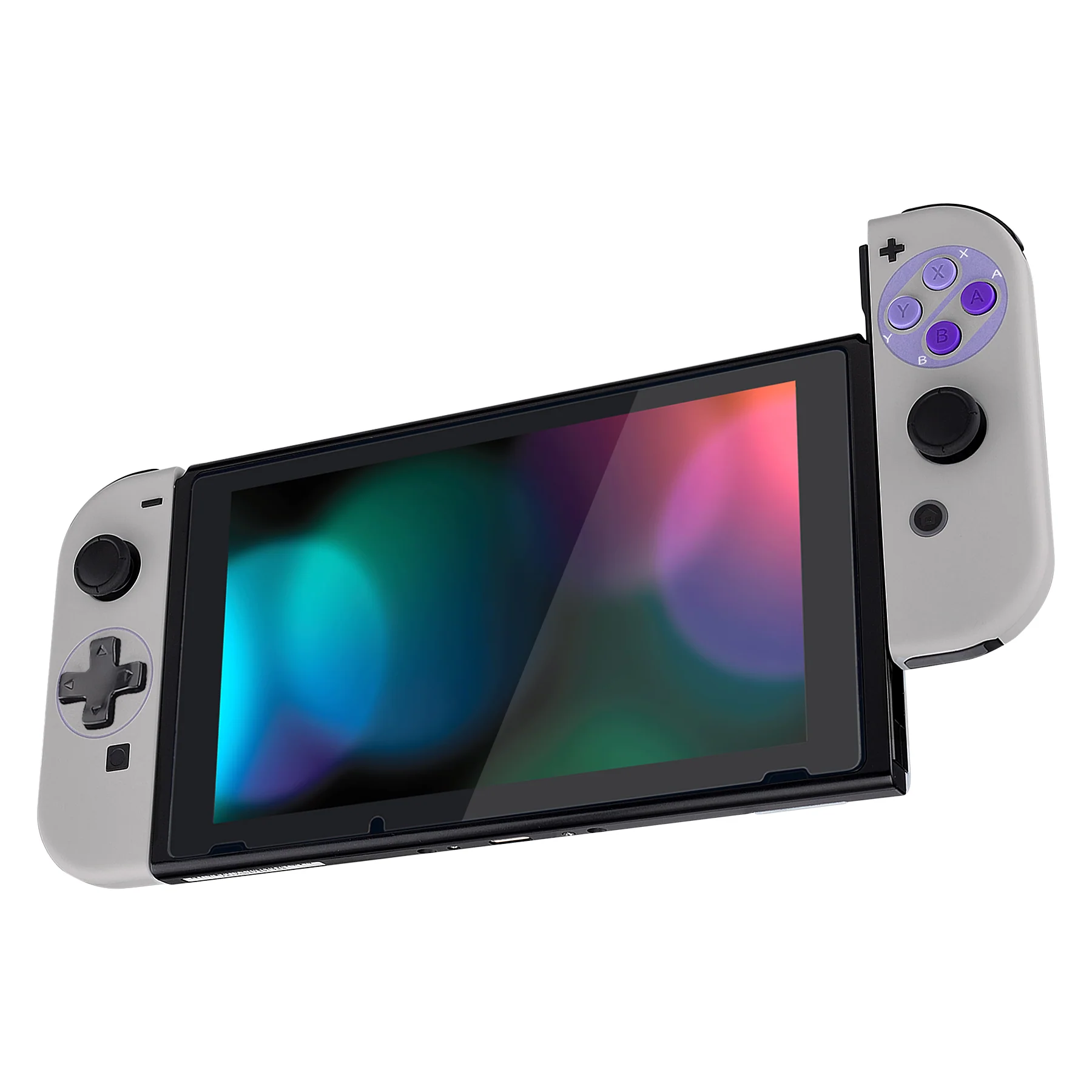 eXtremeRate Dpad Version Replacement Full Set Shell Case with Buttons for Joycon of NS Switch - Classics SNES Style - Image 5