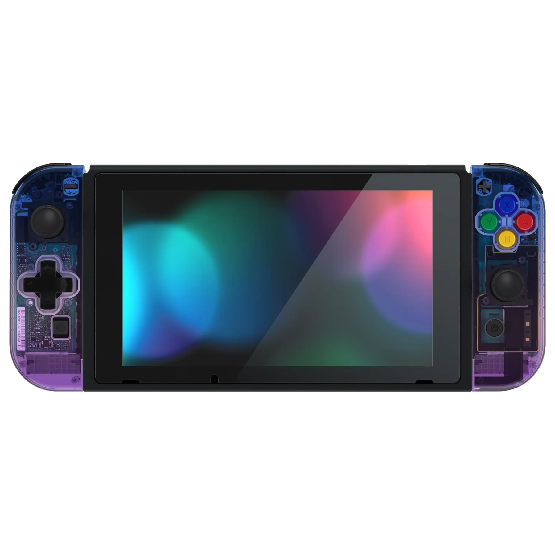 eXtremeRate Dpad Version Replacement Full Set Shell Case with Buttons for Joycon of NS Switch - Gradient Translucent Bluebell - Image 5