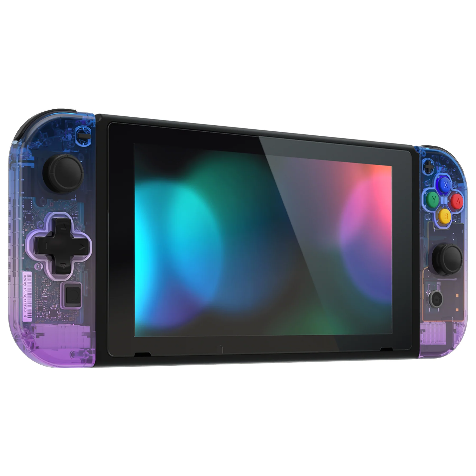 eXtremeRate Dpad Version Replacement Full Set Shell Case with Buttons for Joycon of NS Switch - Gradient Translucent Bluebell - Image 6