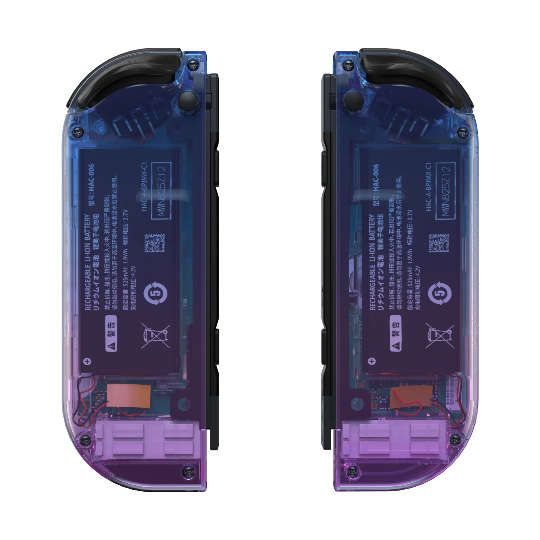 eXtremeRate Dpad Version Replacement Full Set Shell Case with Buttons for Joycon of NS Switch - Gradient Translucent Bluebell - Image 9