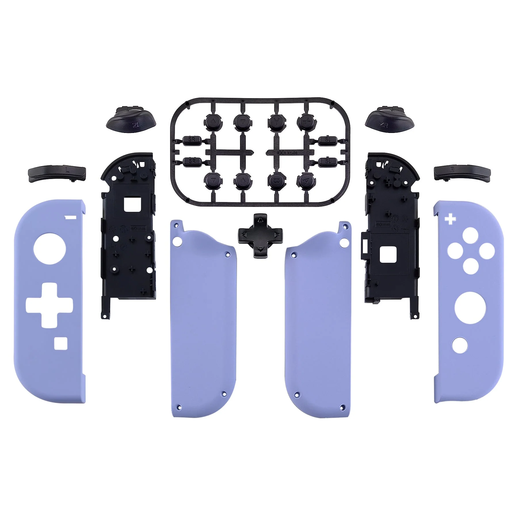 eXtremeRate Dpad Version Replacement Full Set Shell Case with Buttons for Joycon of NS Switch - Light Violet - Image 2