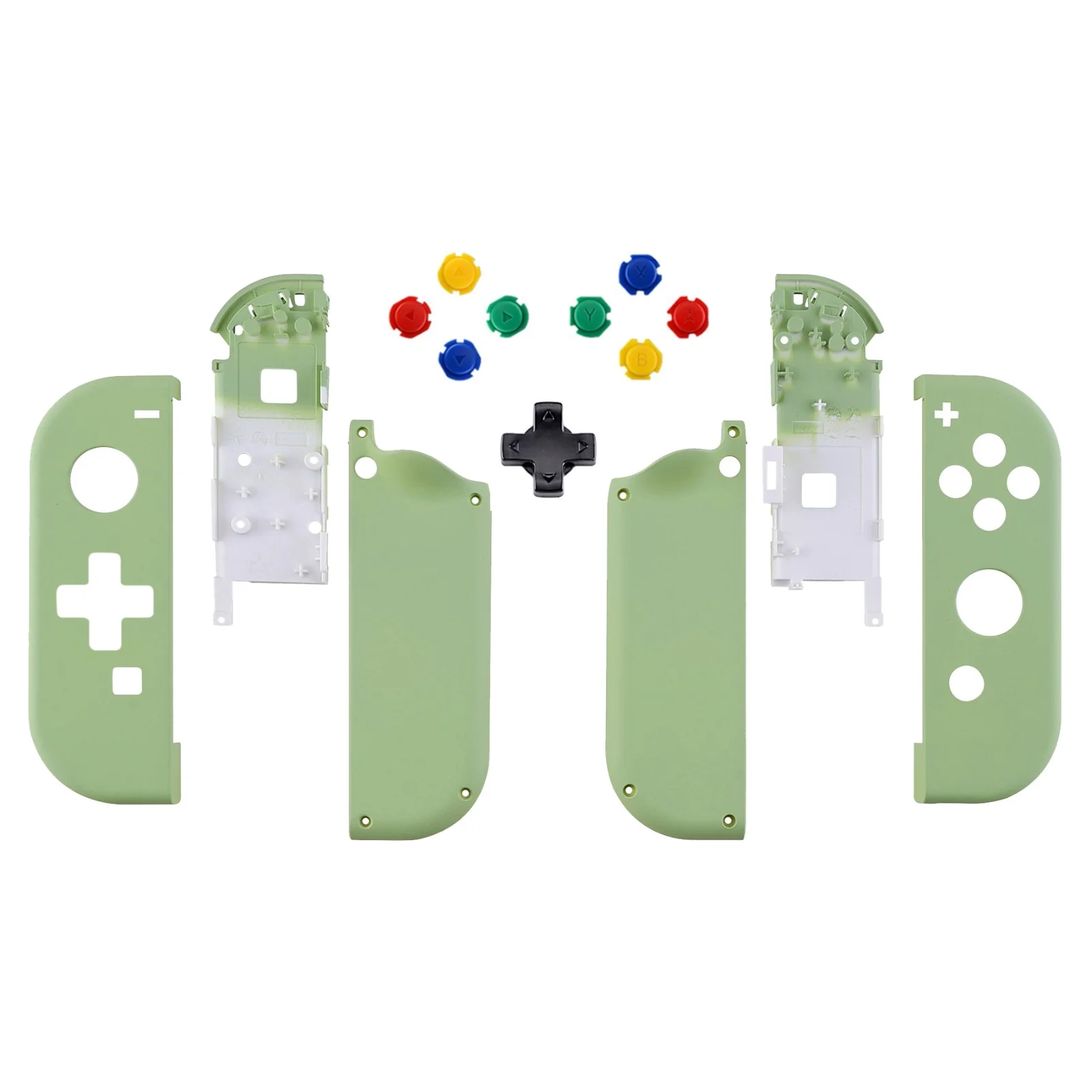 eXtremeRate Dpad Version Replacement Full Set Shell Case with Buttons for Joycon of NS Switch - Matcha Green - Image 2
