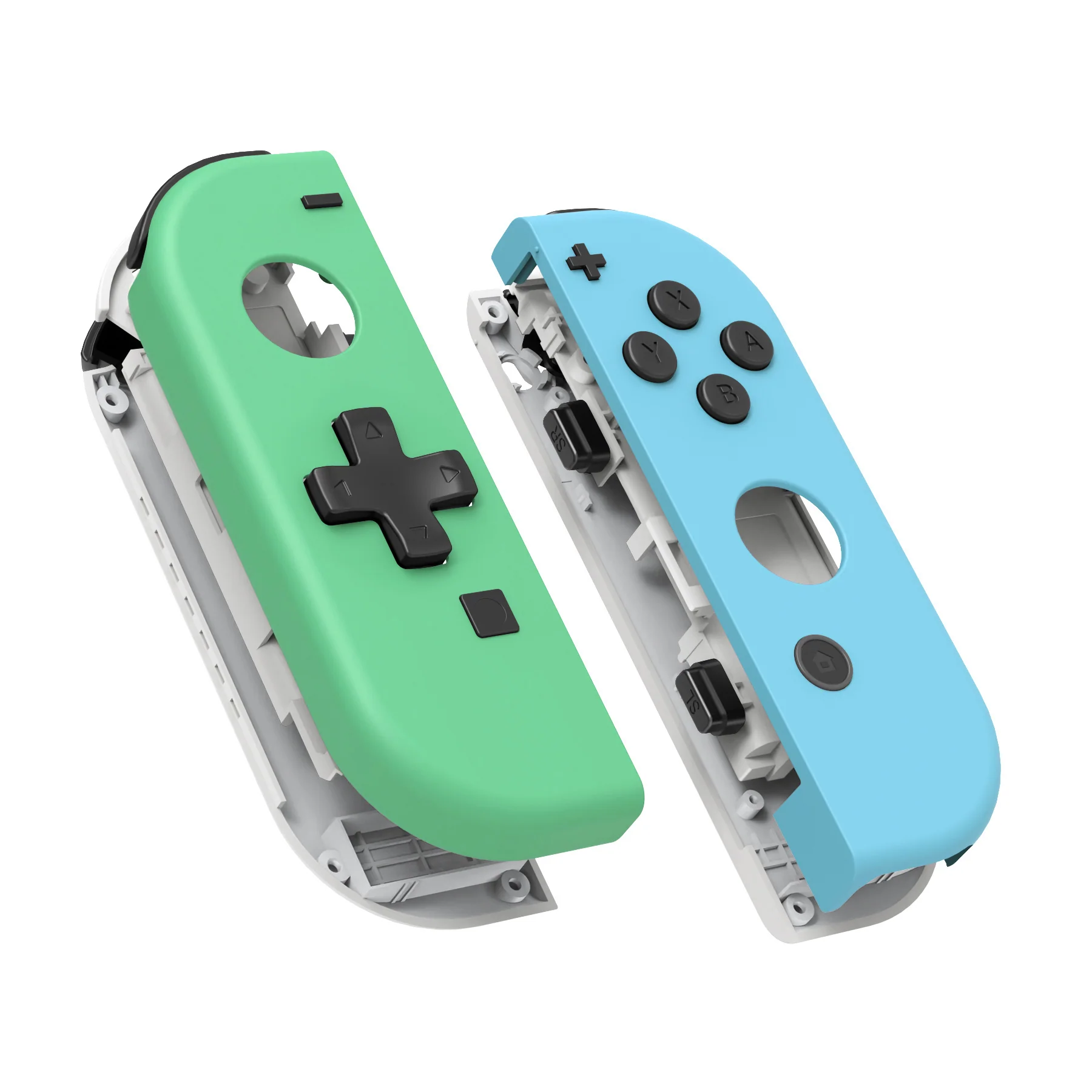 eXtremeRate Dpad Version Replacement Full Set Shell Case with Buttons for Joycon of NS Switch - Mint Green & Heaven Blue - Image 12
