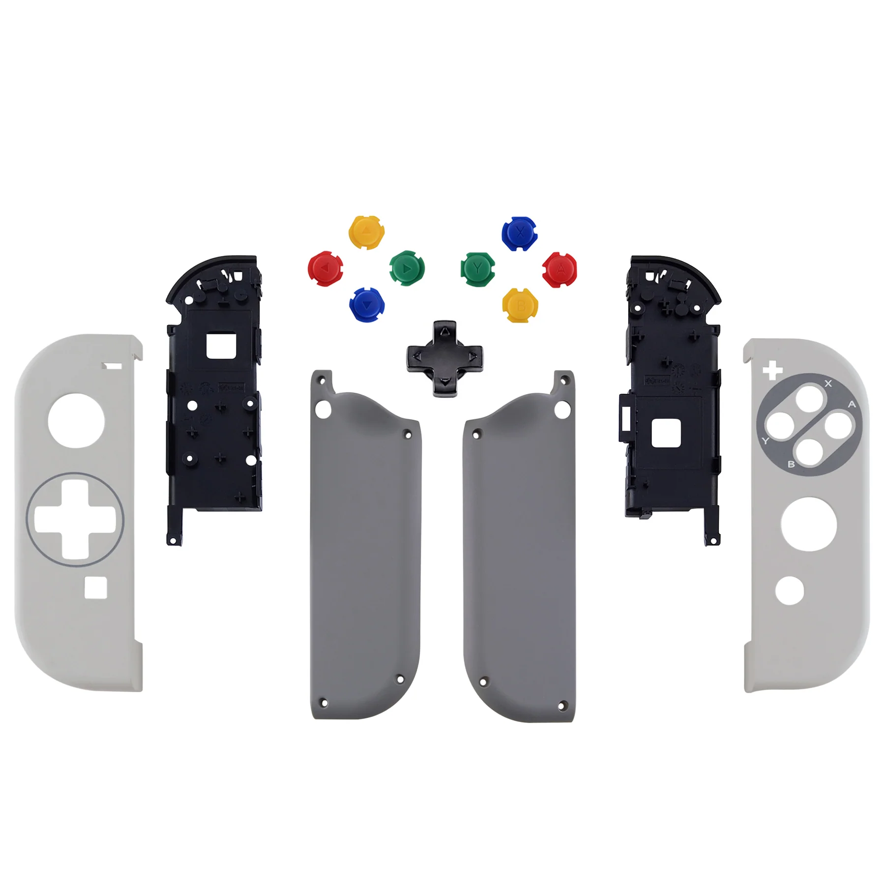 eXtremeRate Dpad Version Replacement Full Set Shell Case with Buttons for Joycon of NS Switch - SNES Classic EU Style - Image 2