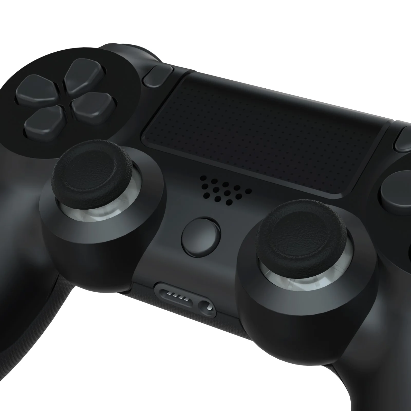 eXtremeRate Dual-Color Replacement 3D Joystick Thumbsticks Compatible with PS4 Slim Pro Controller - Black & Clear - Image 3