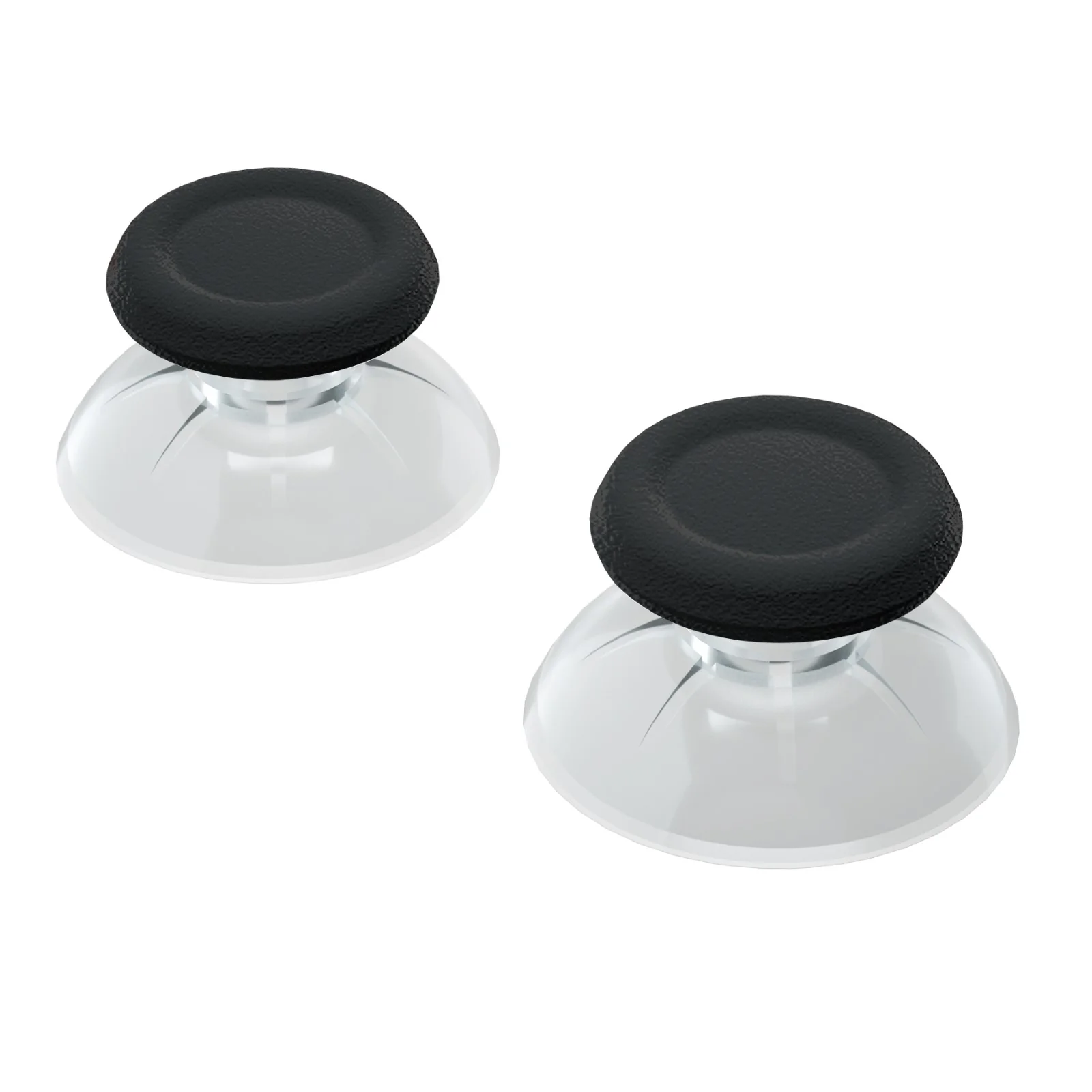 eXtremeRate Dual-Color Replacement 3D Joystick Thumbsticks Compatible with PS4 Slim Pro Controller - Black & Clear - Image 4