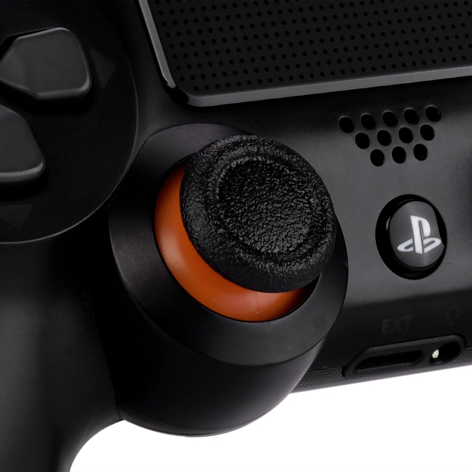 eXtremeRate Dual-Color Replacement 3D Joystick Thumbsticks Compatible with PS4 Slim Pro Controller - Black & Orange - Image 2