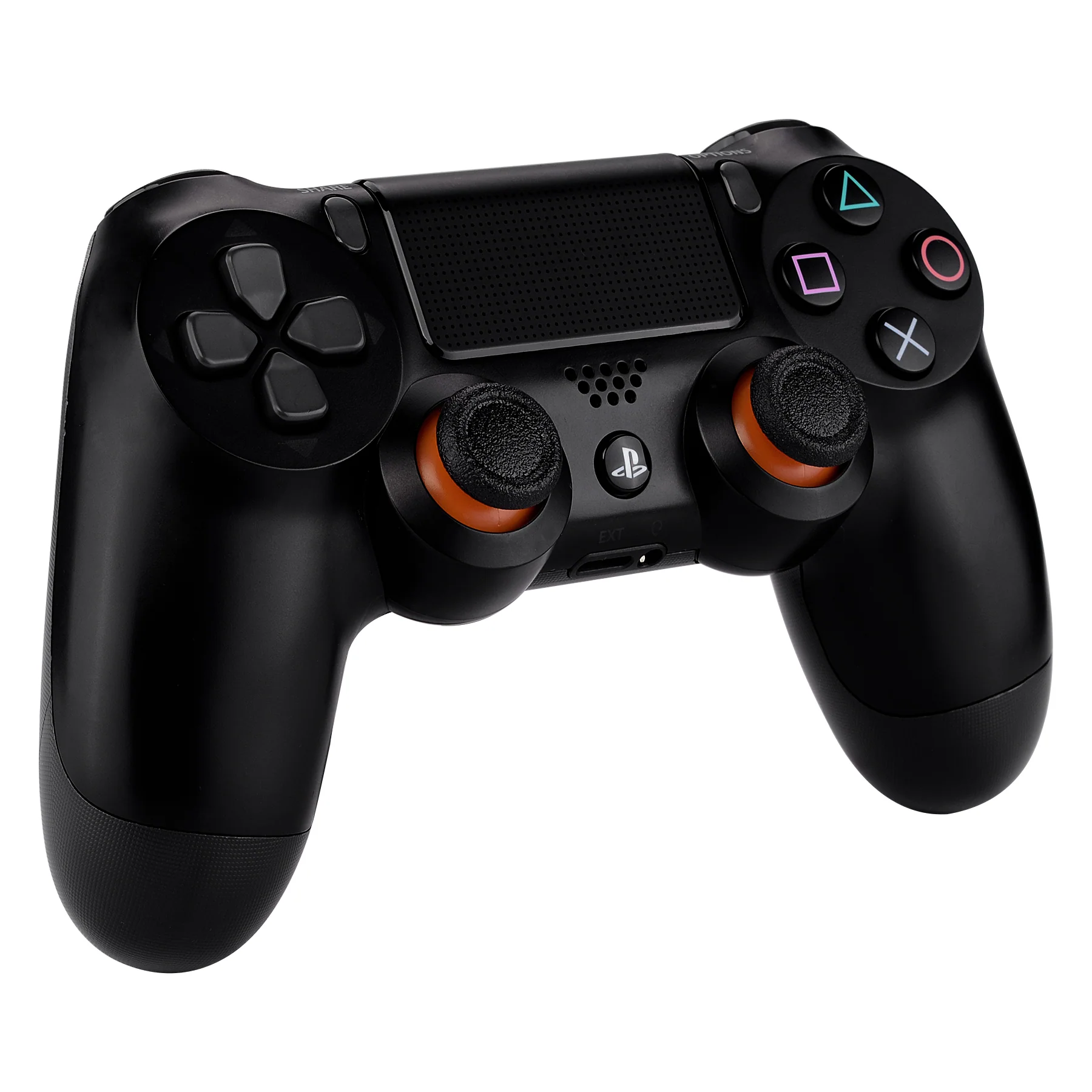 eXtremeRate Dual-Color Replacement 3D Joystick Thumbsticks Compatible with PS4 Slim Pro Controller - Black & Orange - Image 3