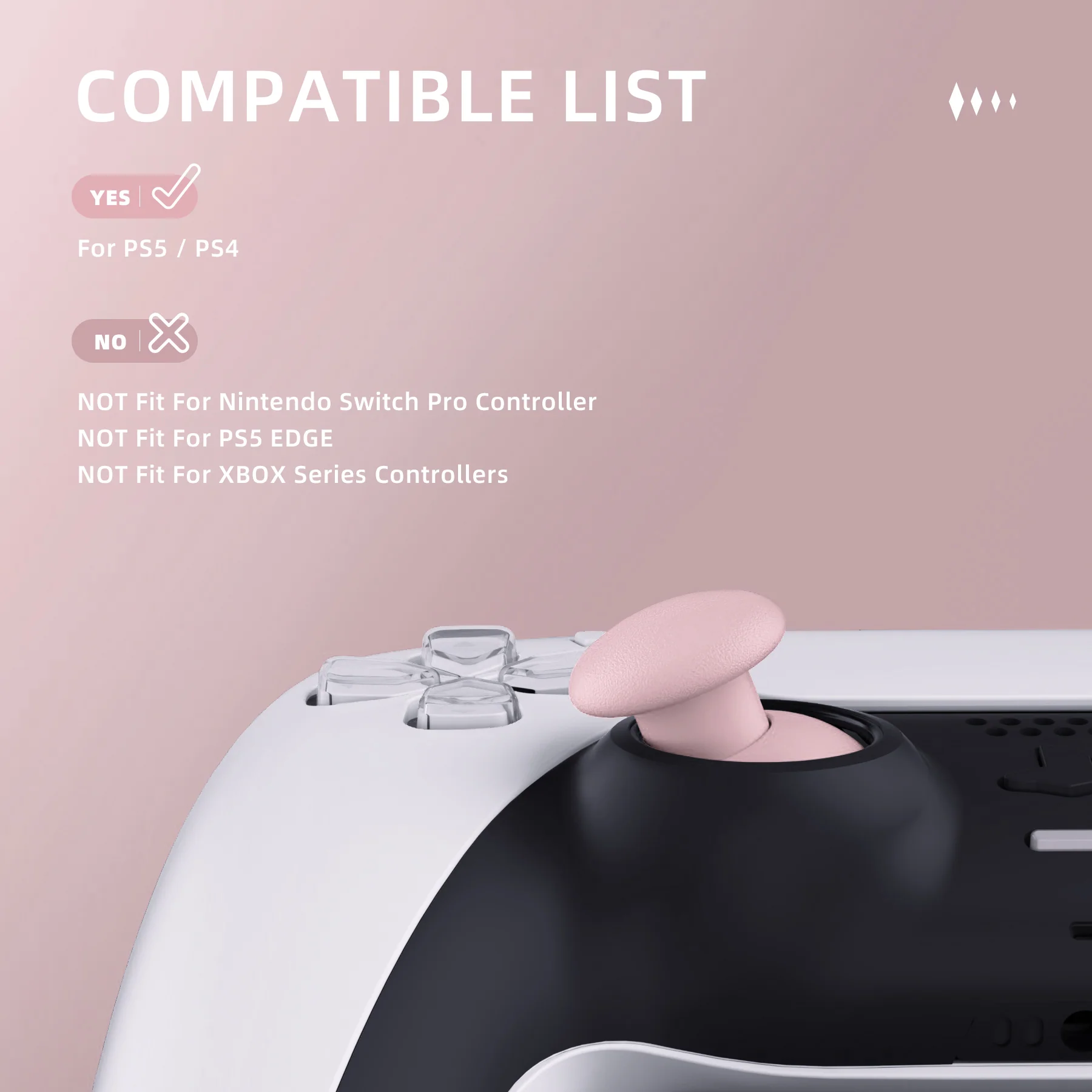 eXtremeRate EDGE Sticks Replacement Interchangeable Thumbsticks for PS5 & PS4 All Model Controllers - Cherry Blossoms - Image 5