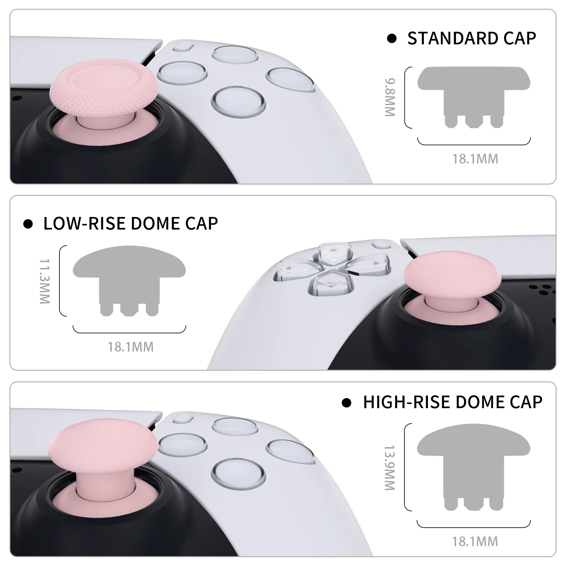 eXtremeRate EDGE Sticks Replacement Interchangeable Thumbsticks for PS5 & PS4 All Model Controllers - Cherry Blossoms - Image 6