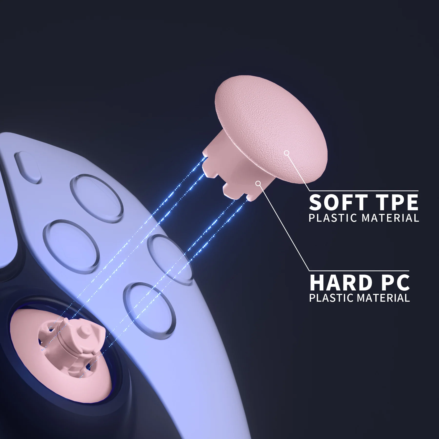 eXtremeRate EDGE Sticks Replacement Interchangeable Thumbsticks for PS5 & PS4 All Model Controllers - Cherry Blossoms - Image 7