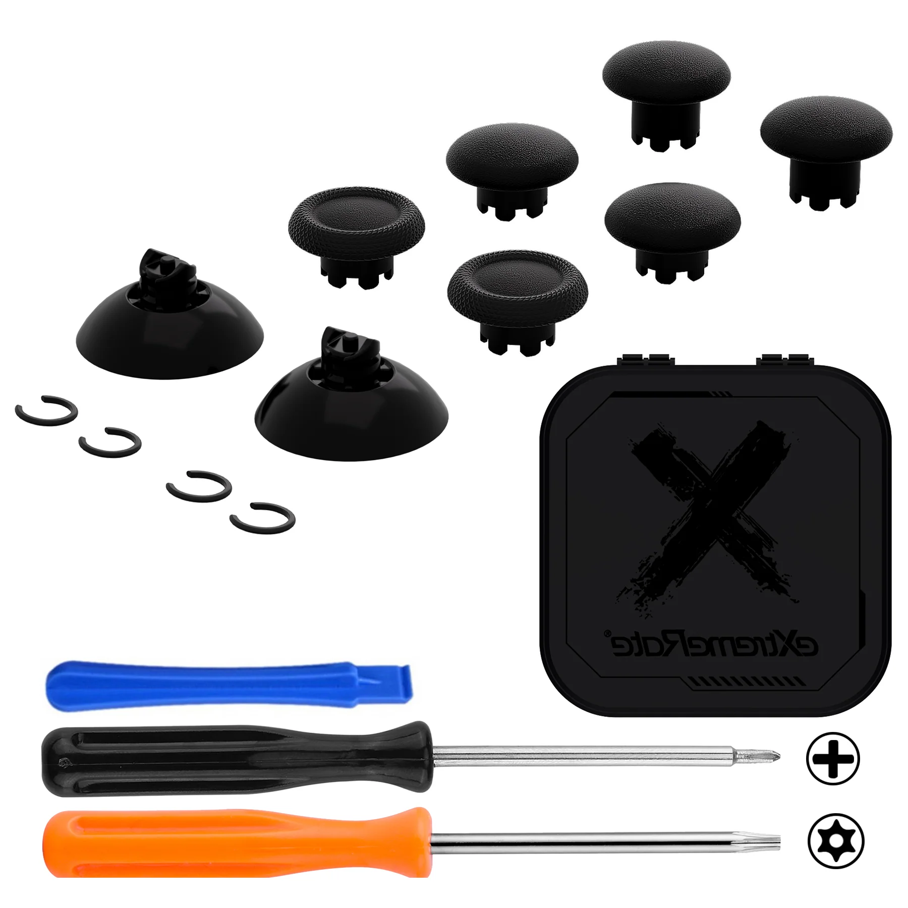 eXtremeRate EDGE Sticks Replacement Interchangeable Thumbsticks for Xbox Series X/S & Xbox Core & Xbox One X/S & Xbox Elite V1 & NS Switch Pro Controller - Black - Image 2