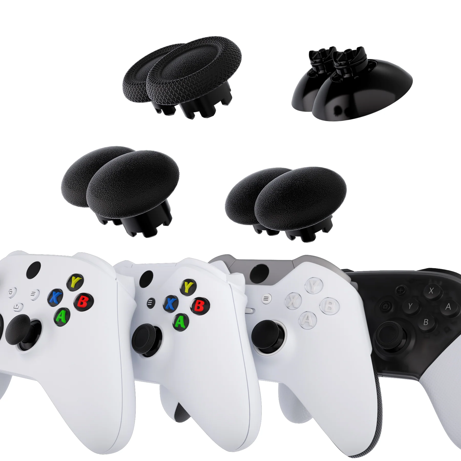 eXtremeRate EDGE Sticks Replacement Interchangeable Thumbsticks for Xbox Series X/S & Xbox Core & Xbox One X/S & Xbox Elite V1 & NS Switch Pro Controller - Black - Image 4