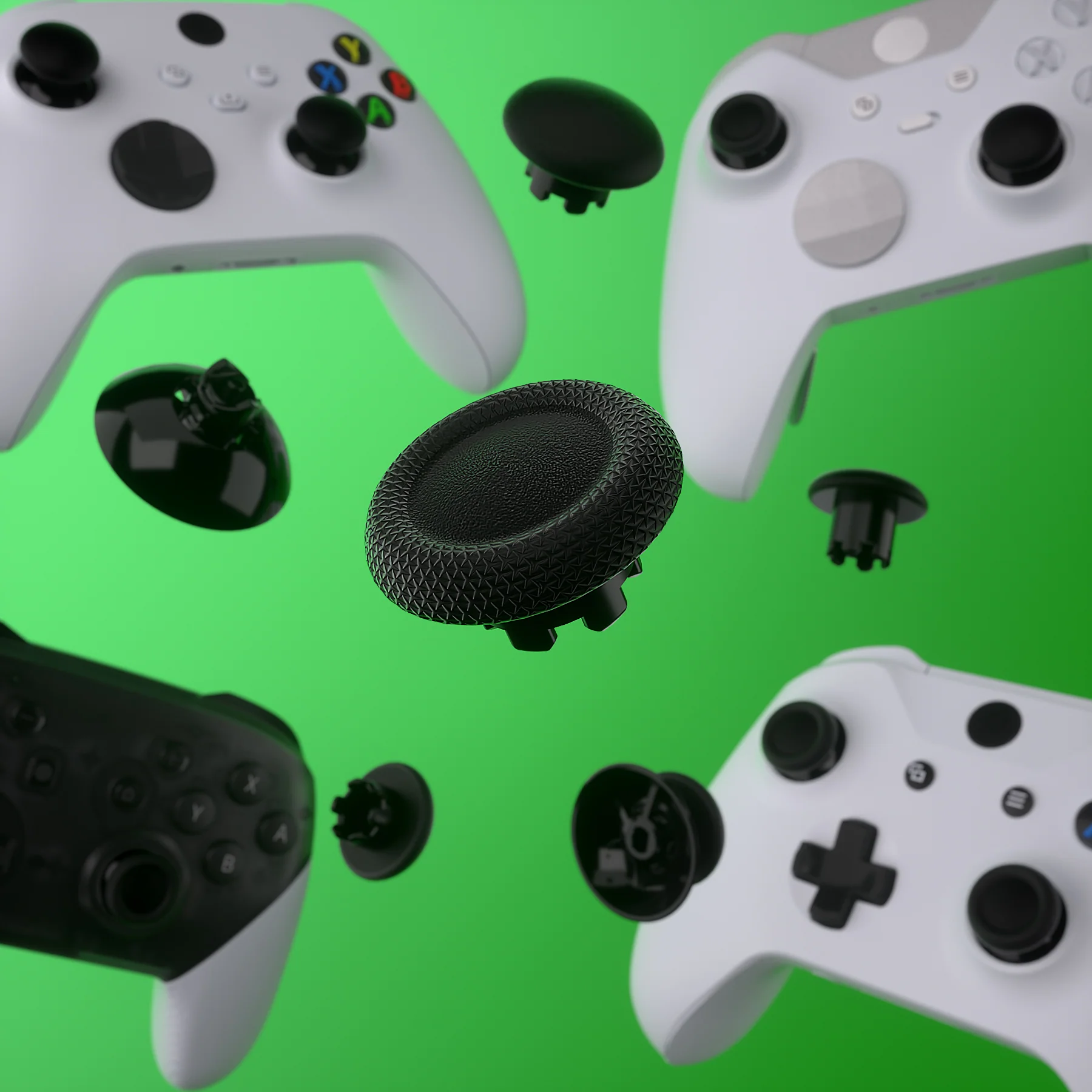 eXtremeRate EDGE Sticks Replacement Interchangeable Thumbsticks for Xbox Series X/S & Xbox Core & Xbox One X/S & Xbox Elite V1 & NS Switch Pro Controller - Black - Image 8