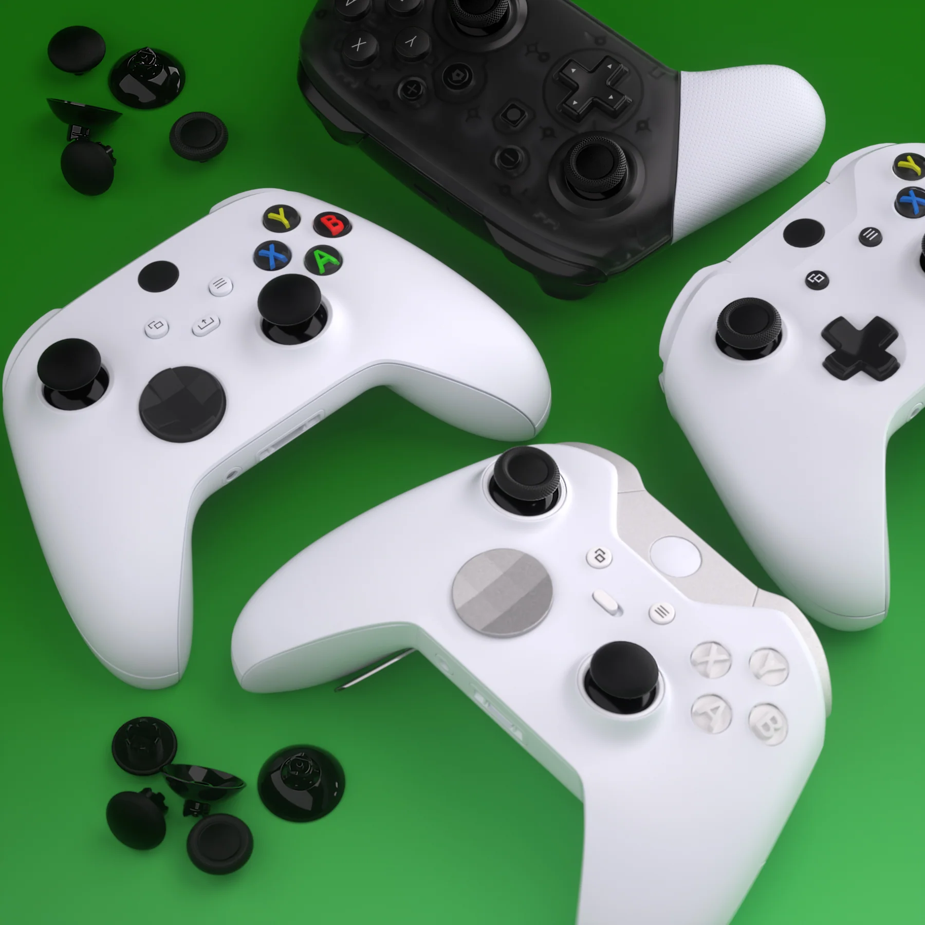 eXtremeRate EDGE Sticks Replacement Interchangeable Thumbsticks for Xbox Series X/S & Xbox Core & Xbox One X/S & Xbox Elite V1 & NS Switch Pro Controller - Black - Image 9