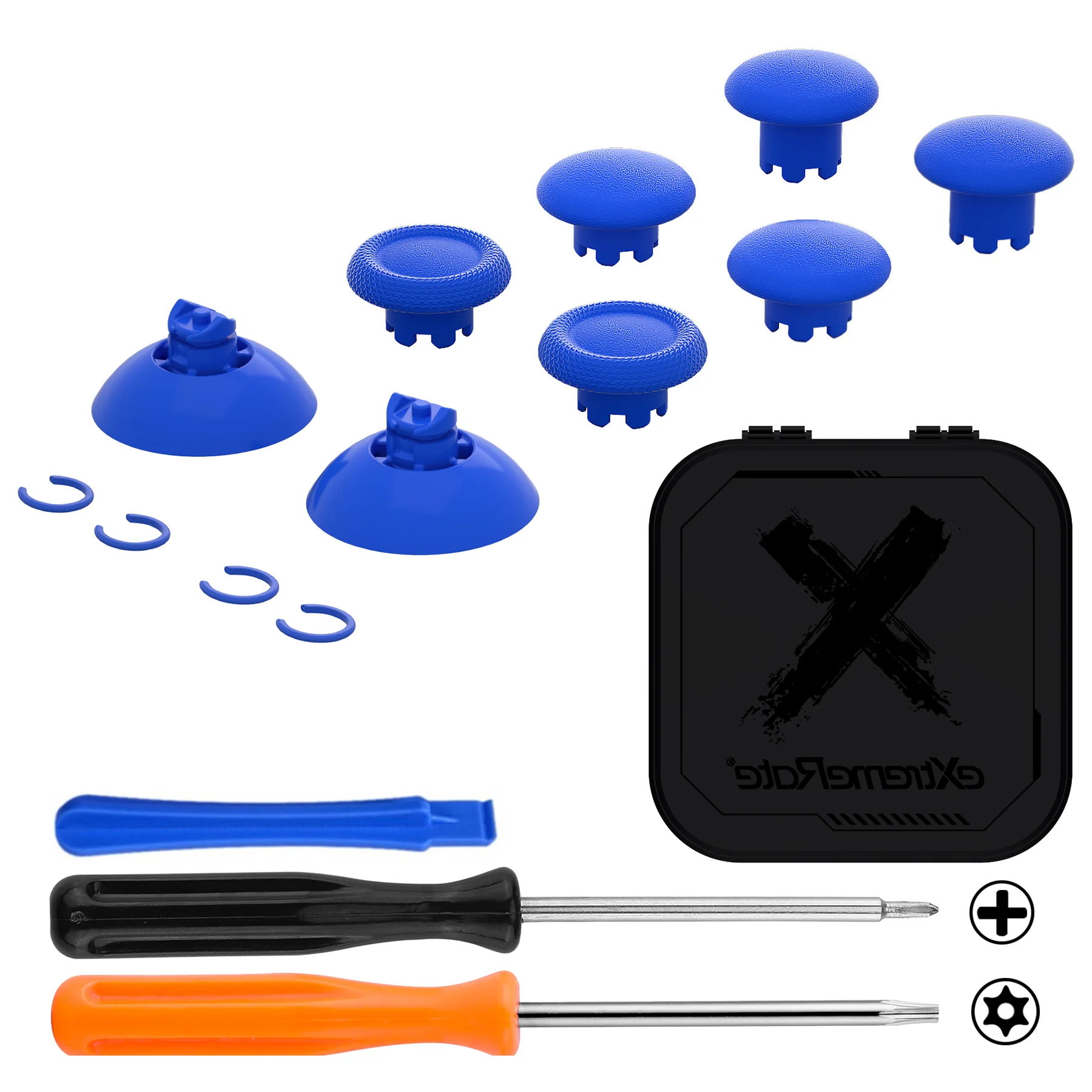 eXtremeRate EDGE Sticks Replacement Interchangeable Thumbsticks for Xbox Series X/S & Xbox Core & Xbox One X/S & Xbox Elite V1 & NS Switch Pro Controller - Blue - Image 2