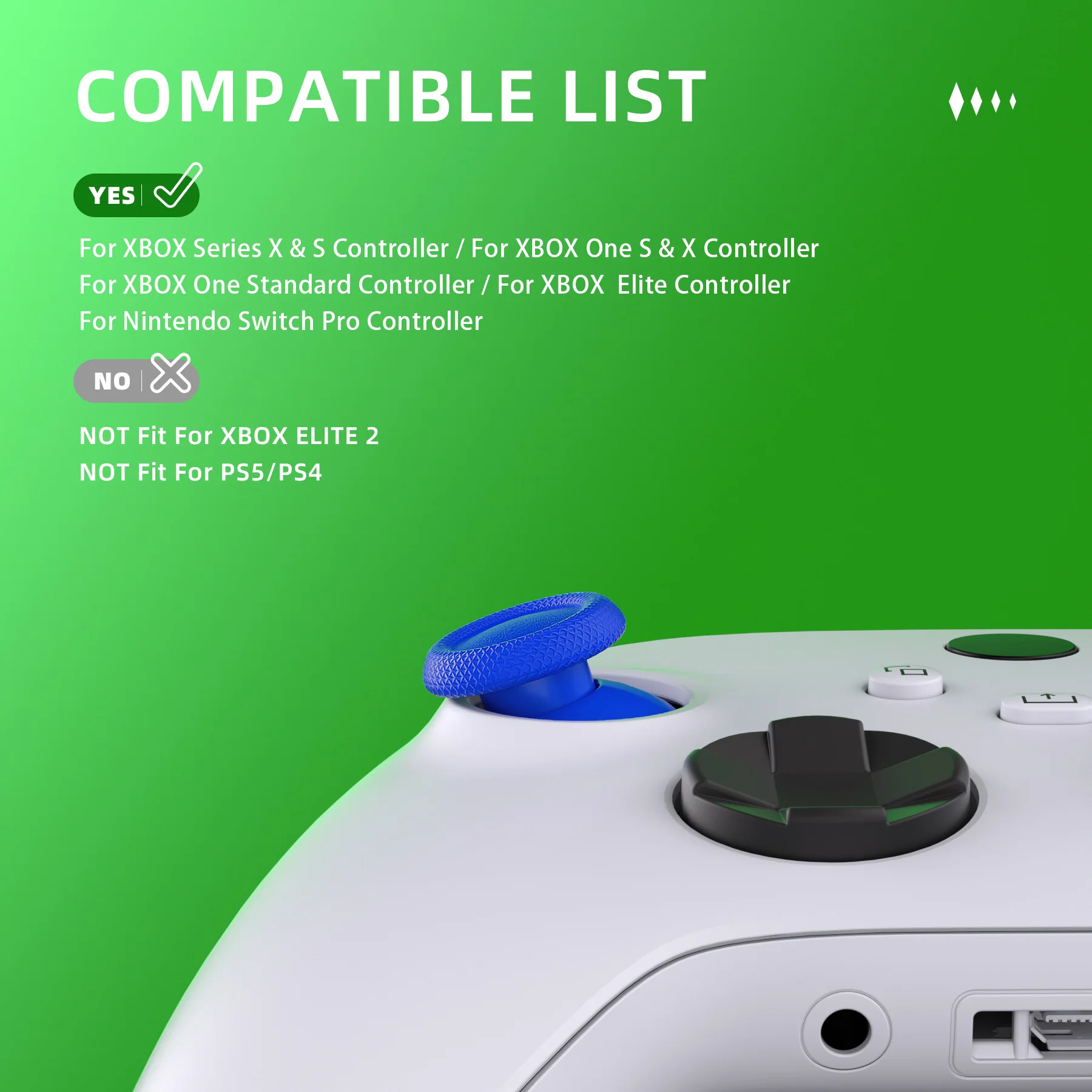 eXtremeRate EDGE Sticks Replacement Interchangeable Thumbsticks for Xbox Series X/S & Xbox Core & Xbox One X/S & Xbox Elite V1 & NS Switch Pro Controller - Blue - Image 5