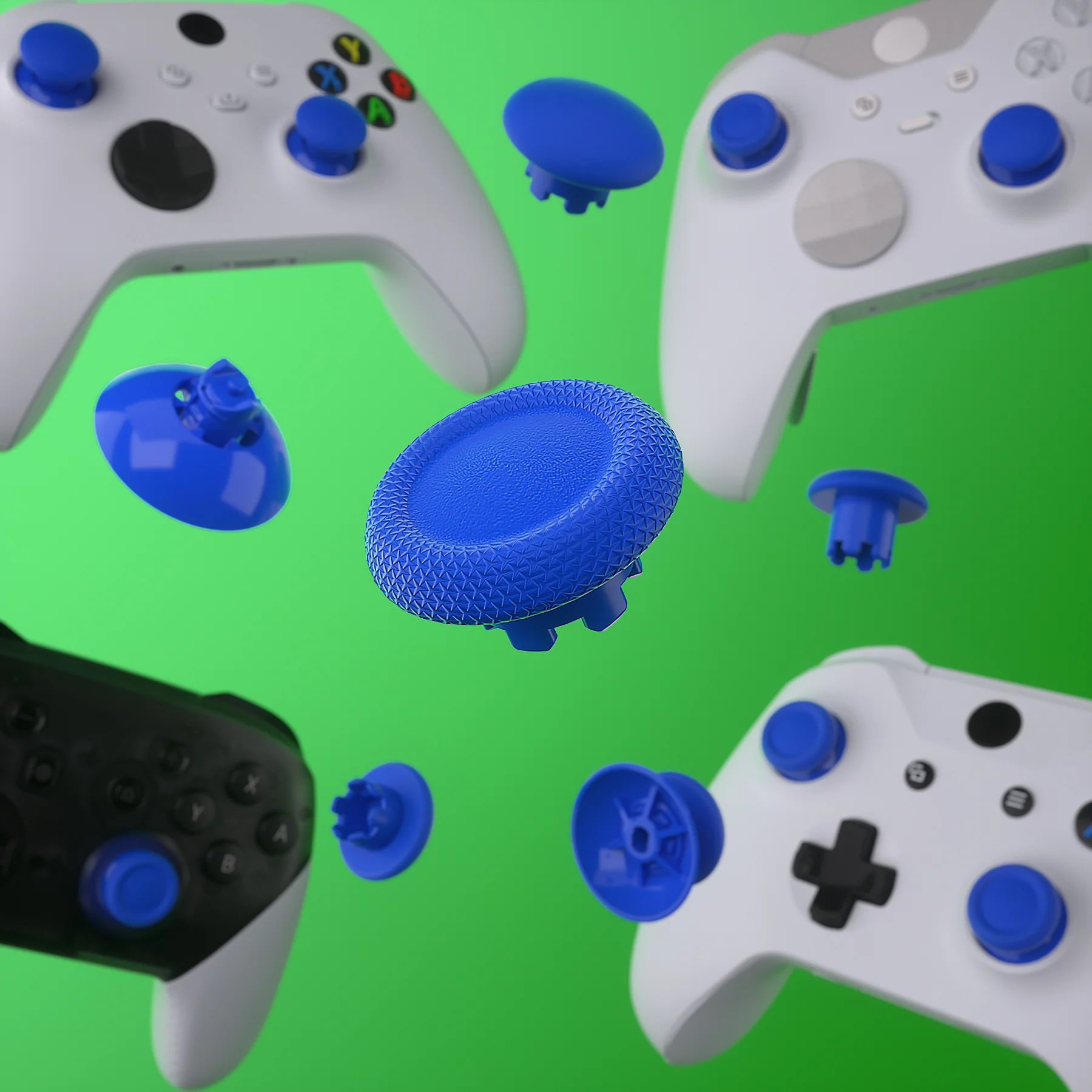 eXtremeRate EDGE Sticks Replacement Interchangeable Thumbsticks for Xbox Series X/S & Xbox Core & Xbox One X/S & Xbox Elite V1 & NS Switch Pro Controller - Blue - Image 8