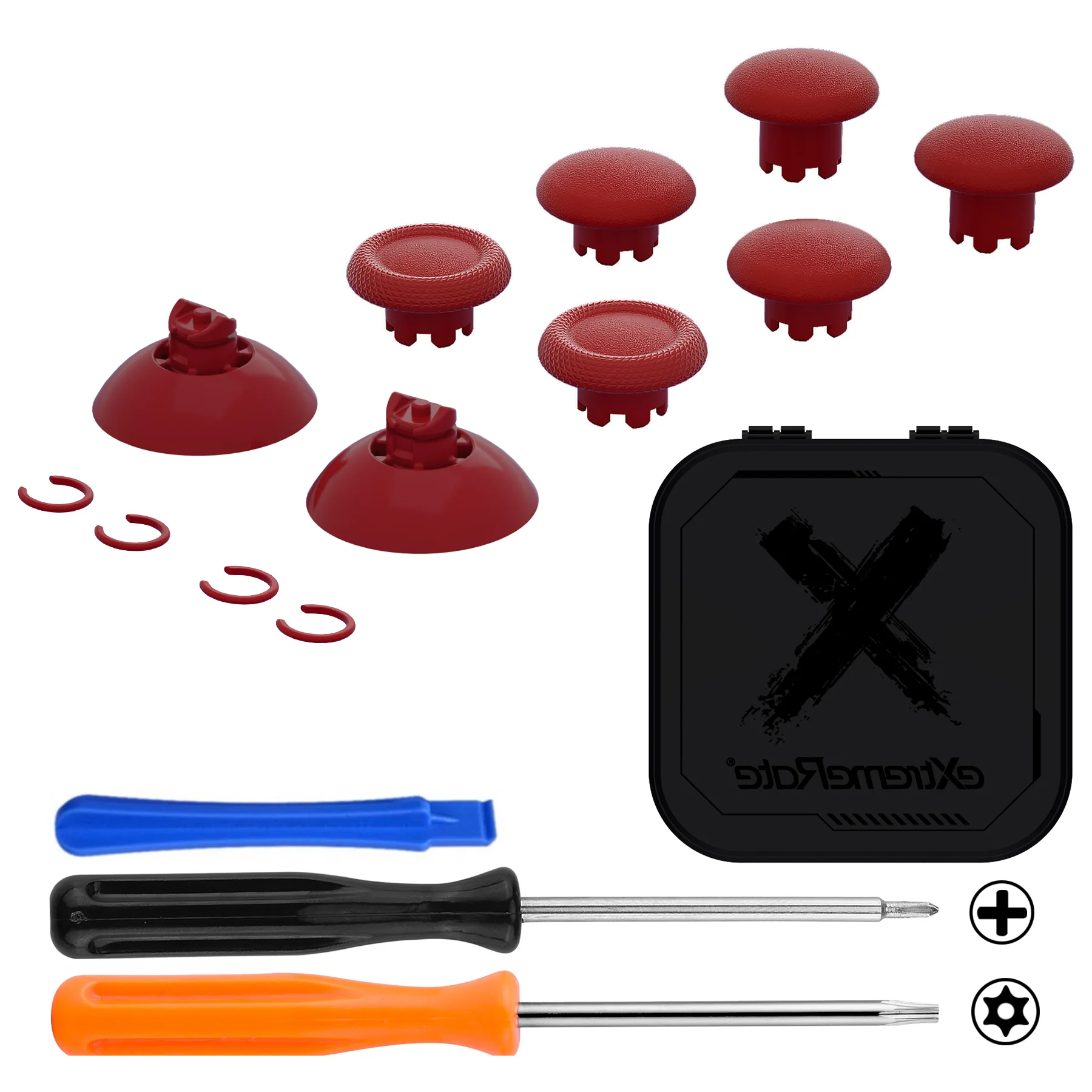 eXtremeRate EDGE Sticks Replacement Interchangeable Thumbsticks for Xbox Series X/S & Xbox Core & Xbox One X/S & Xbox Elite V1 & NS Switch Pro Controller - Carmine Red - Image 2